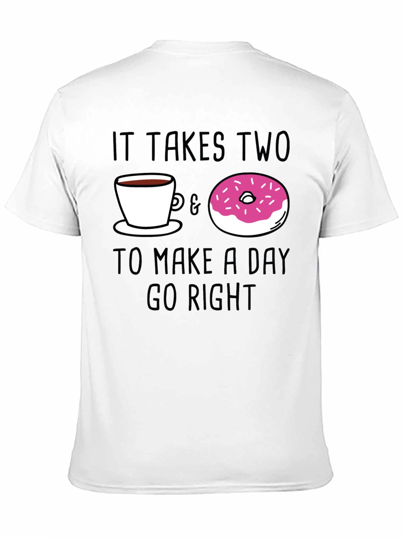 Coffee & Donut Day Right Black Graphic Tee
