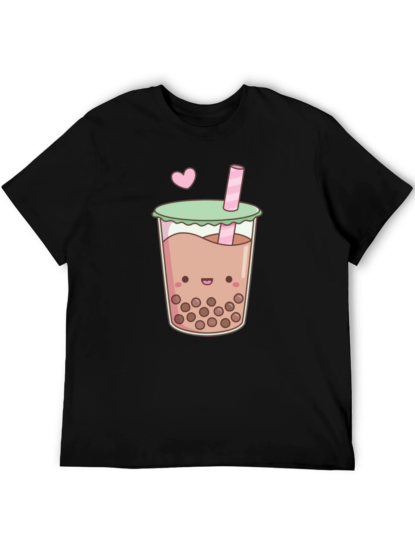 Cute Boba Tea Graphic Tee - Black