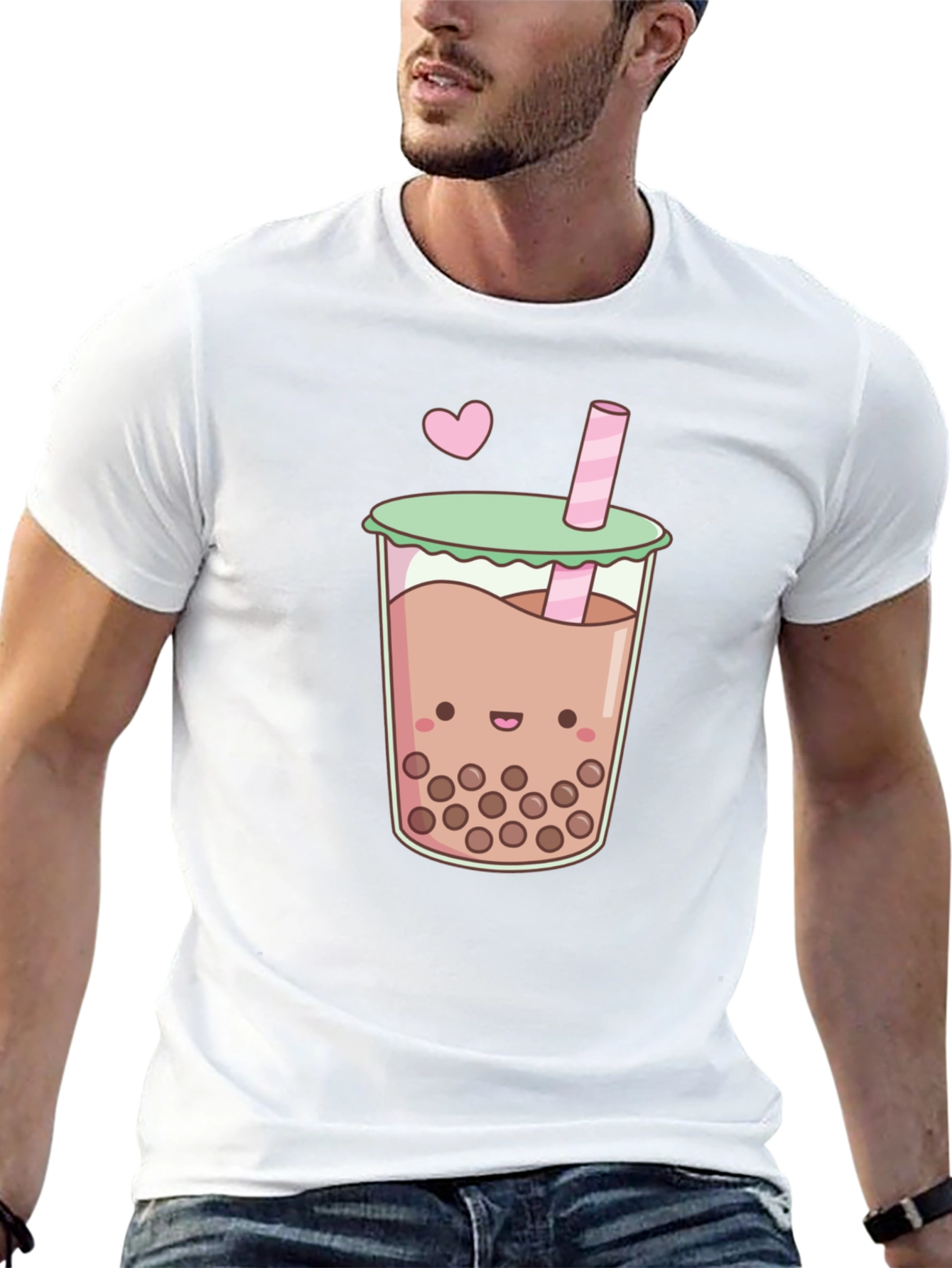 Cute Boba Tea Graphic Tee - Black