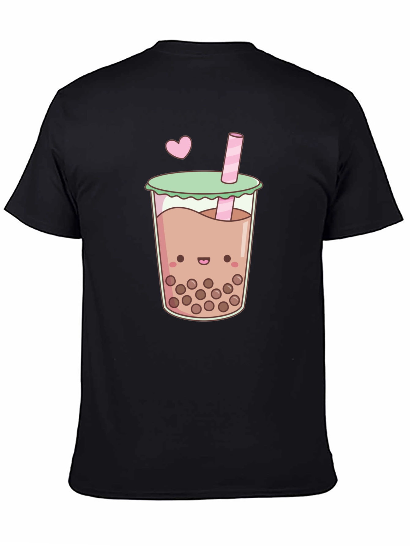 Cute Boba Tea Graphic Tee - Black