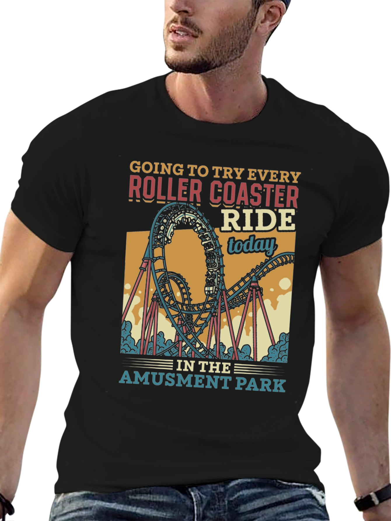 Amusement Park Roller Coaster T-Shirt