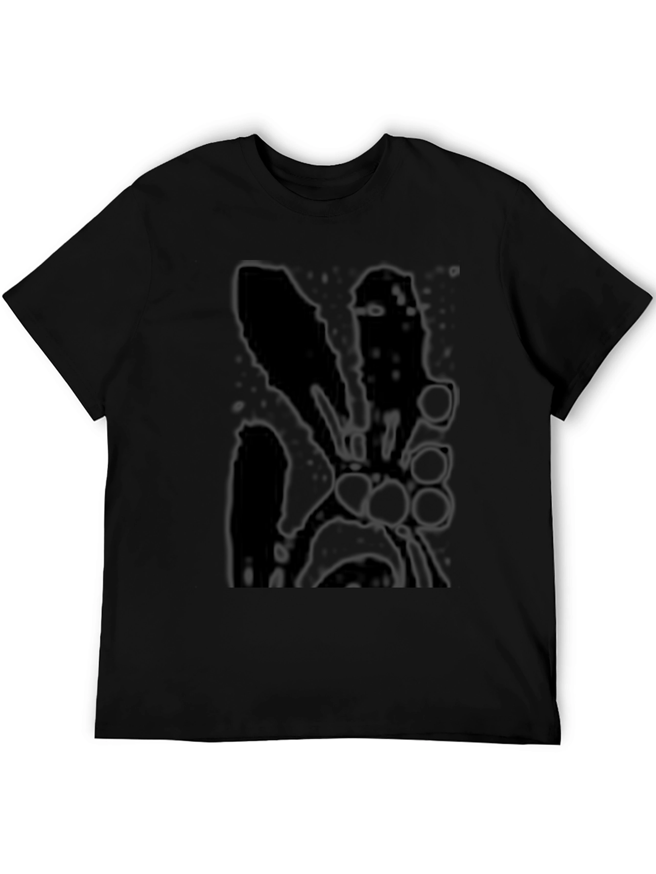 Black Graphic Print Crew Neck T-Shirt