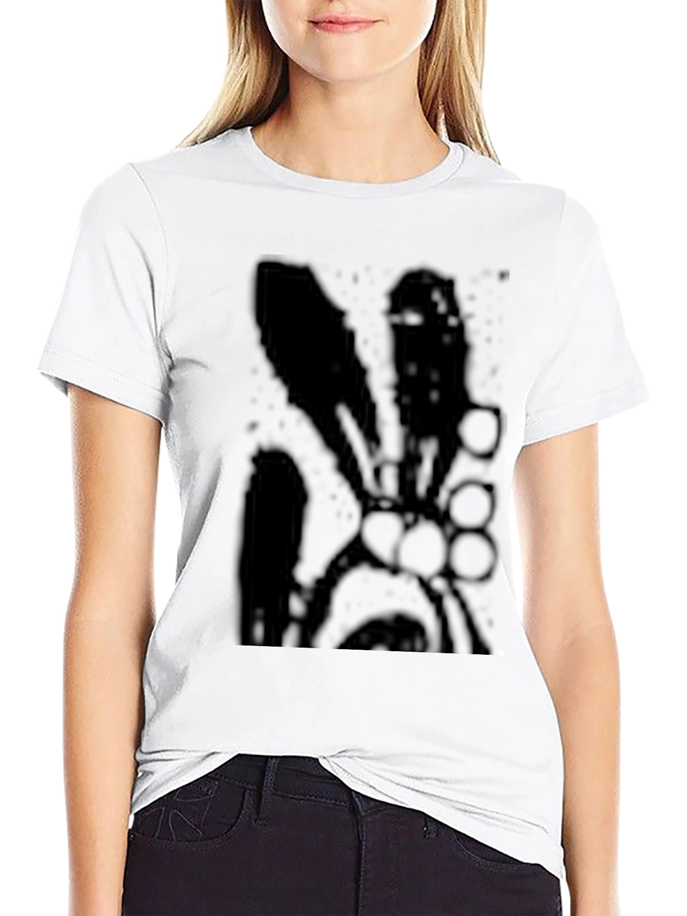 Black Graphic Print Crew Neck T-Shirt