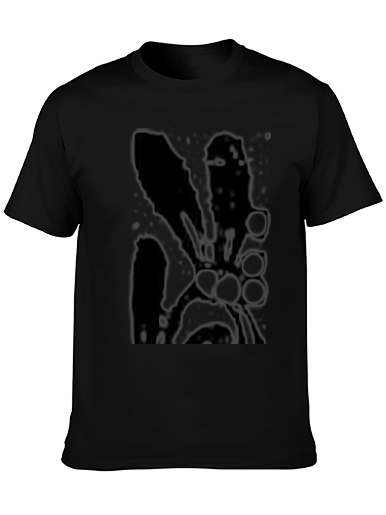 Black Graphic Print Crew Neck T-Shirt
