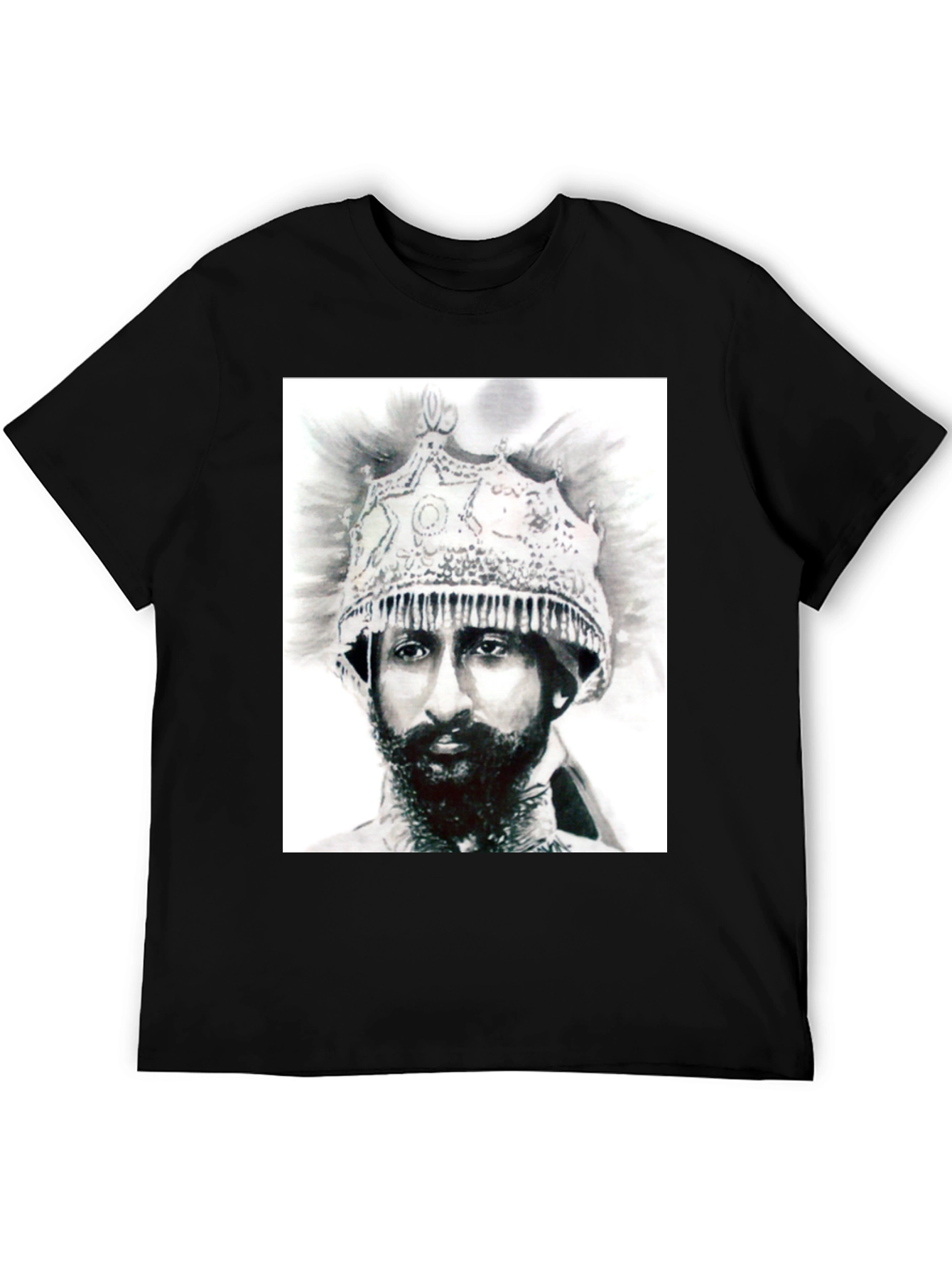 Emperor Haile Selassie T-Shirt - Black Cotton Tee