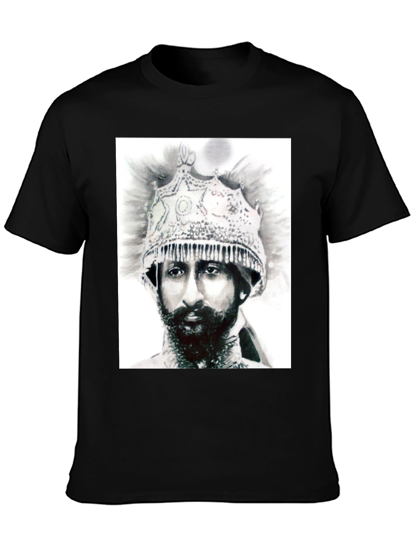 Emperor Haile Selassie T-Shirt - Black Cotton Tee