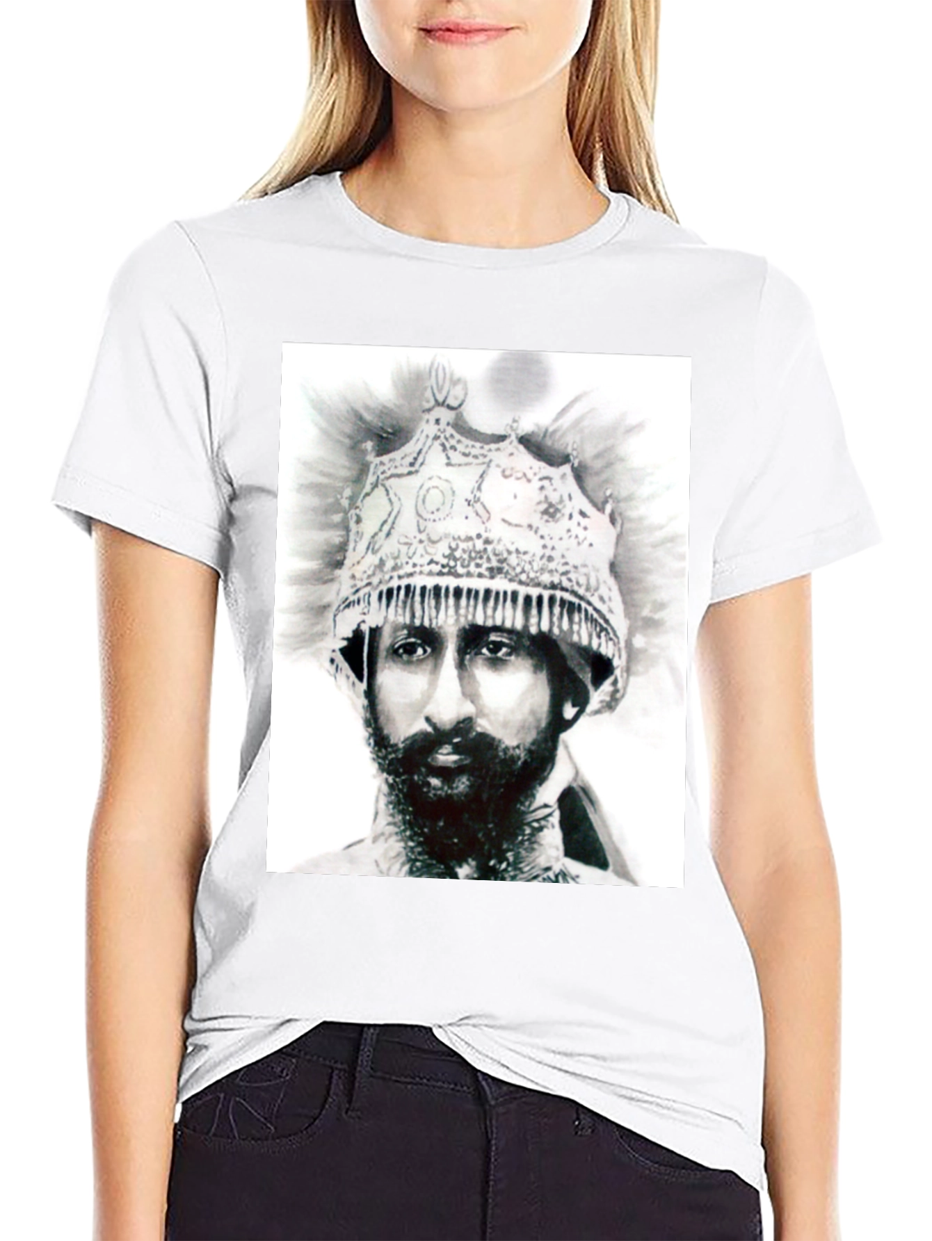 Emperor Haile Selassie T-Shirt - Black Cotton Tee