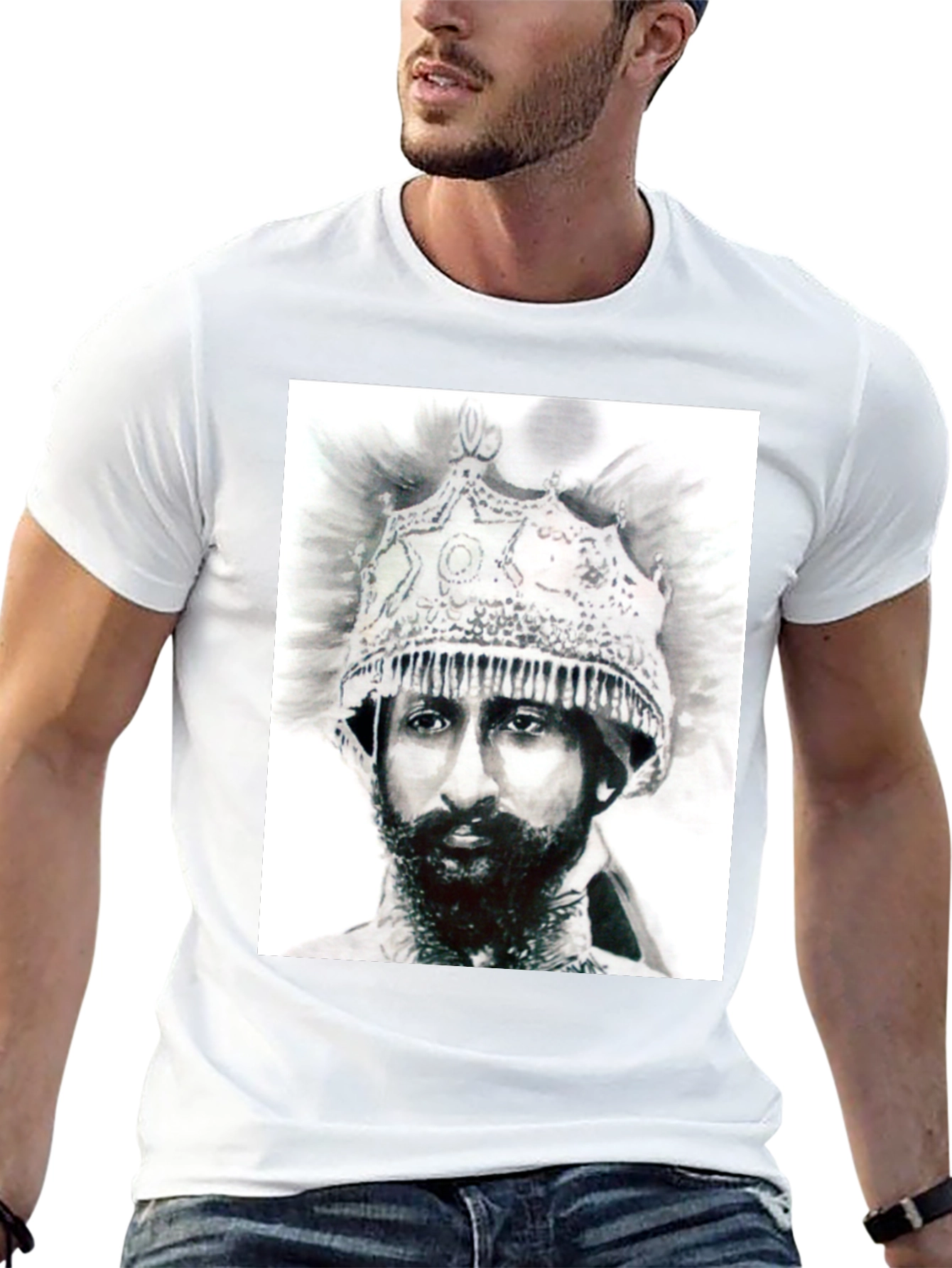 Emperor Haile Selassie T-Shirt - Black Cotton Tee
