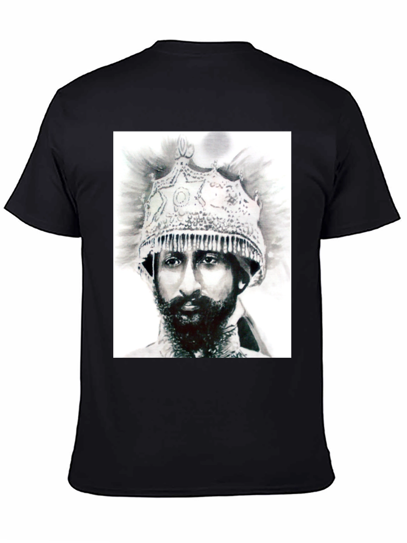 Emperor Haile Selassie T-Shirt - Black Cotton Tee