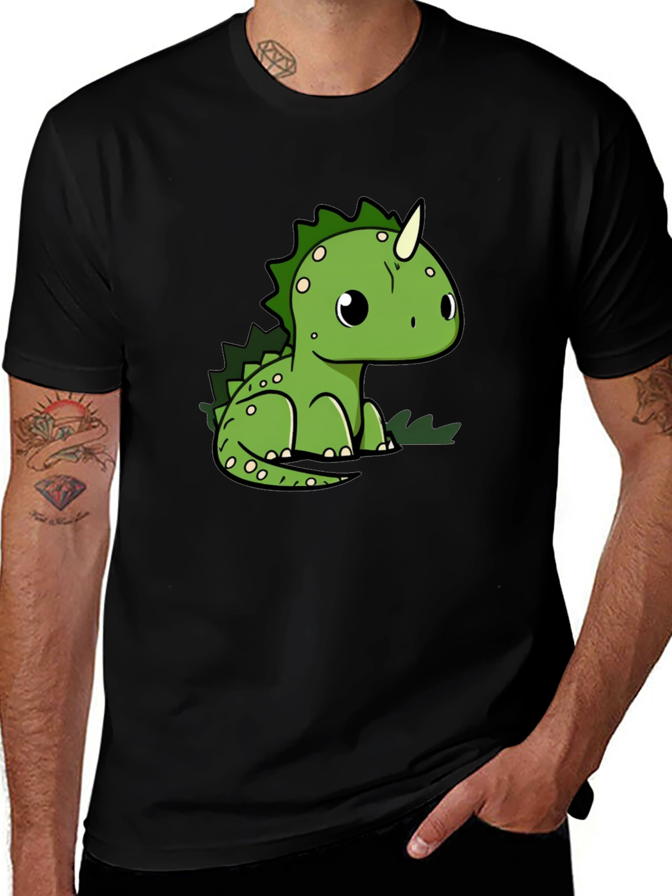Cute Cartoon Dinosaur Graphic T-Shirt