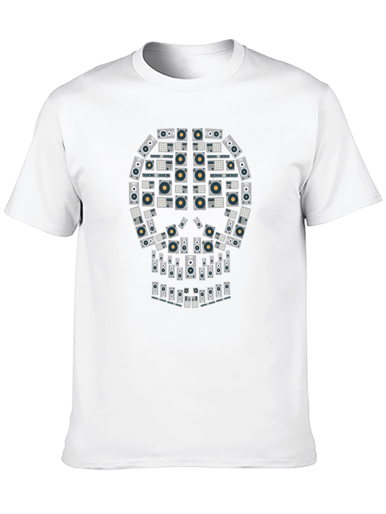 Skull Turntable Graphic Tee - DJ Music Lover T-Shirt
