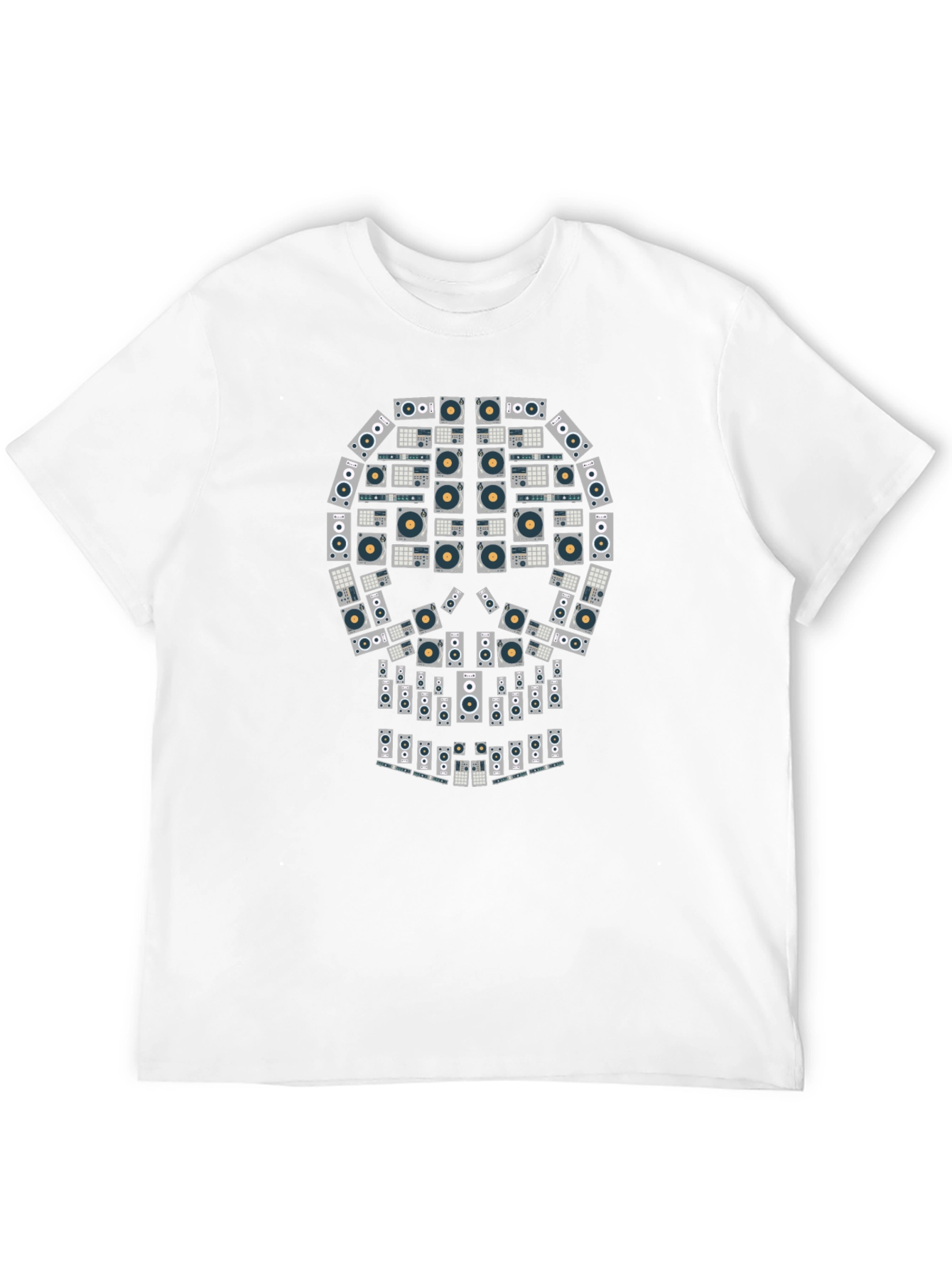 Skull Turntable Graphic Tee - DJ Music Lover T-Shirt