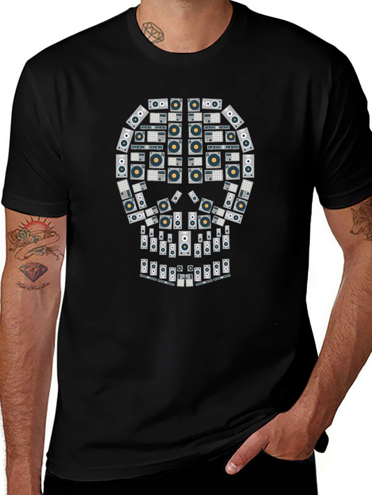 Skull Turntable Graphic Tee - DJ Music Lover T-Shirt