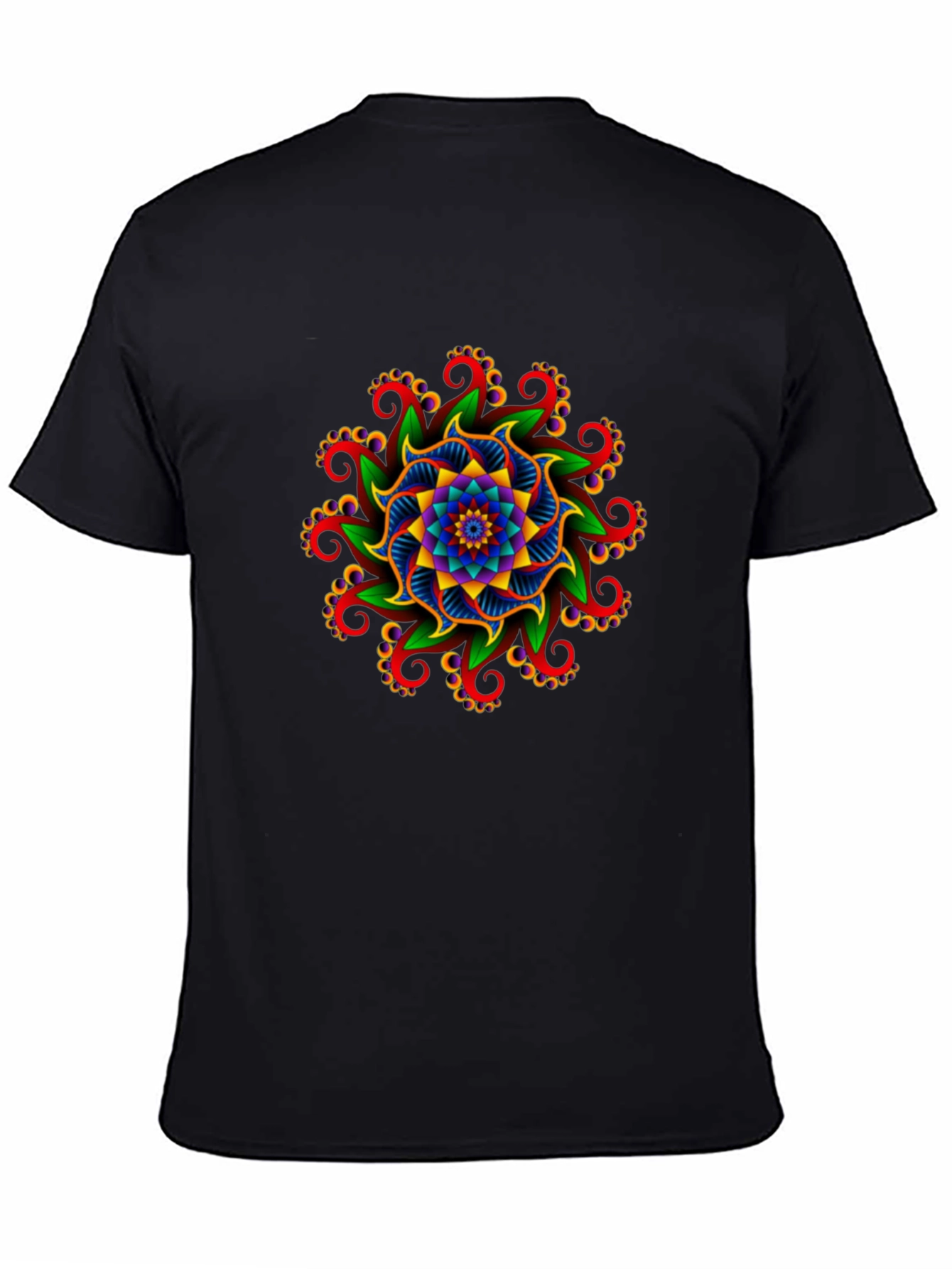 Vibrant Mandala Graphic Tee - Unisex Black T-Shirt