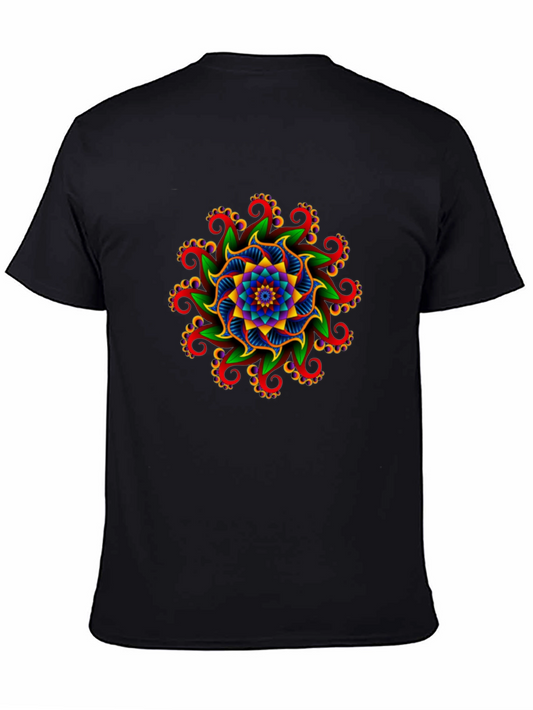 Vibrant Mandala Graphic Tee - Unisex Black T-Shirt