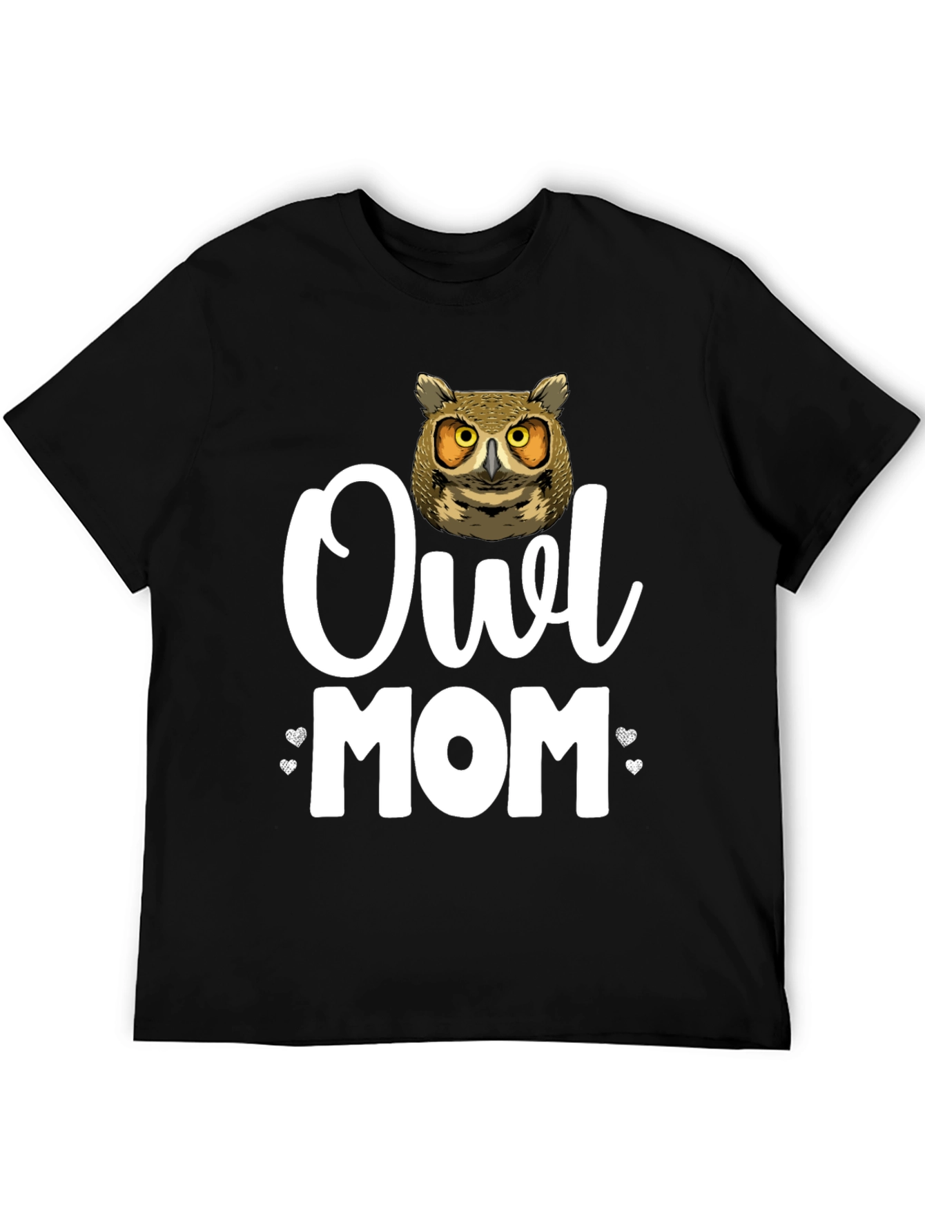 Owl Mom Graphic T-Shirt - Black