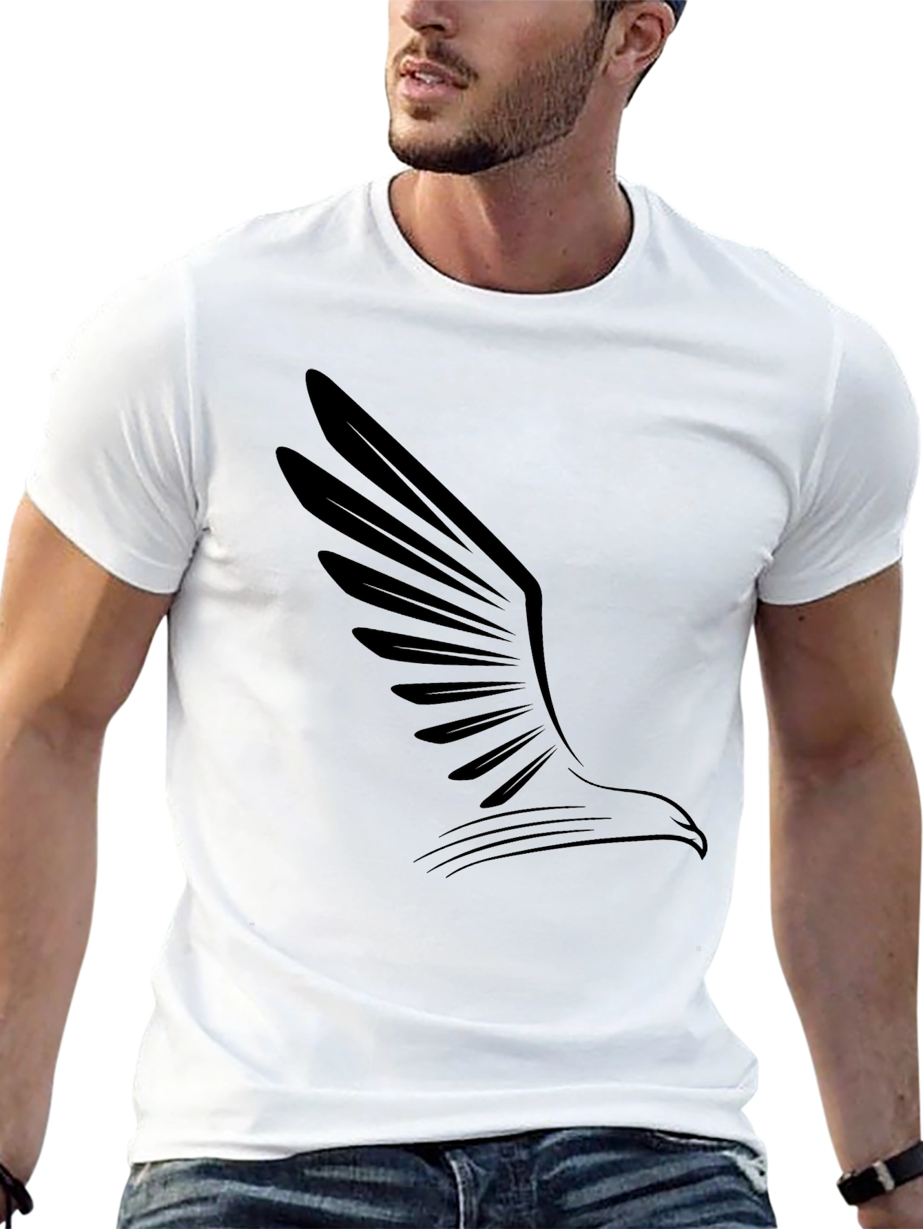 Mens Black Eagle Graphic Tee