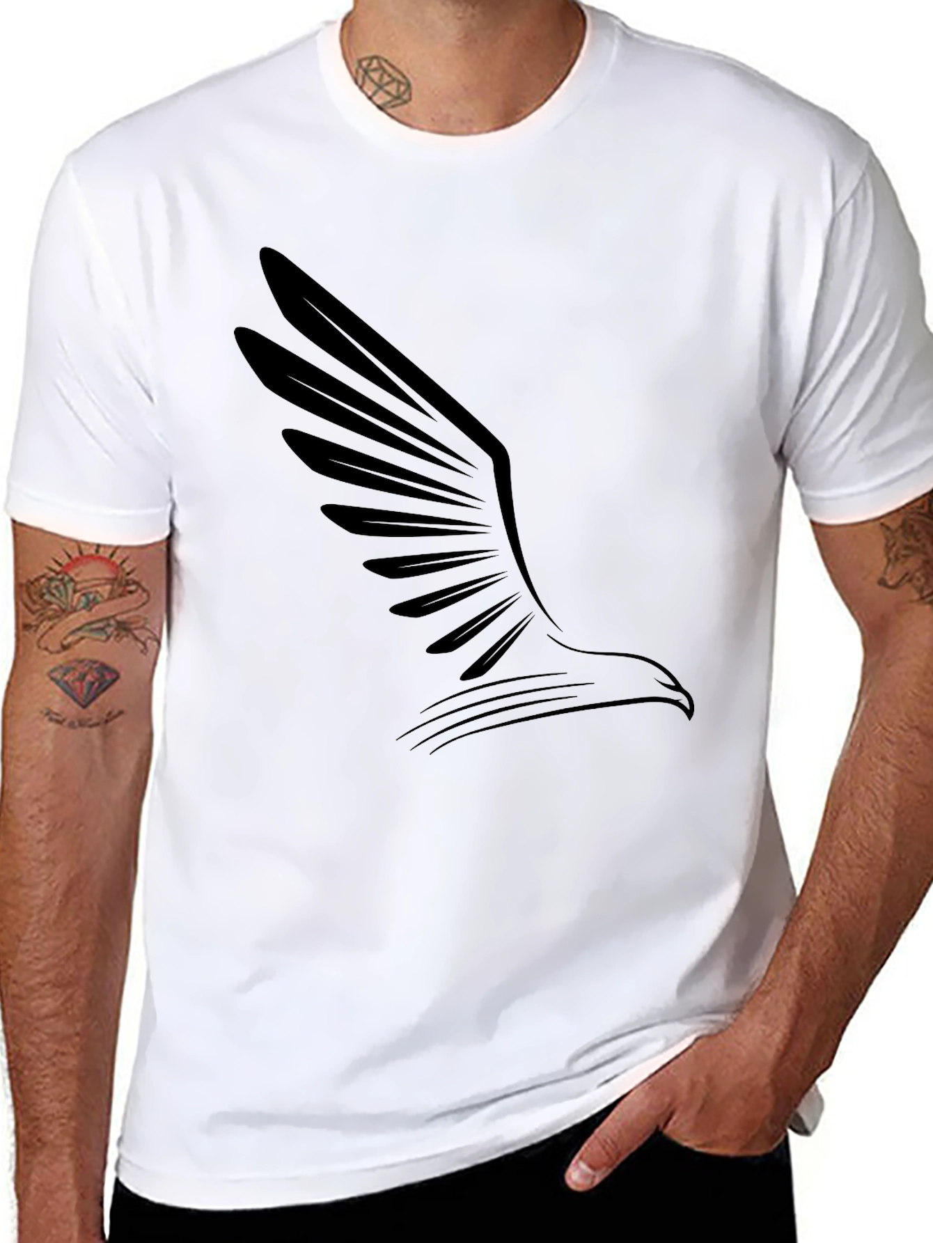 Mens Black Eagle Graphic Tee