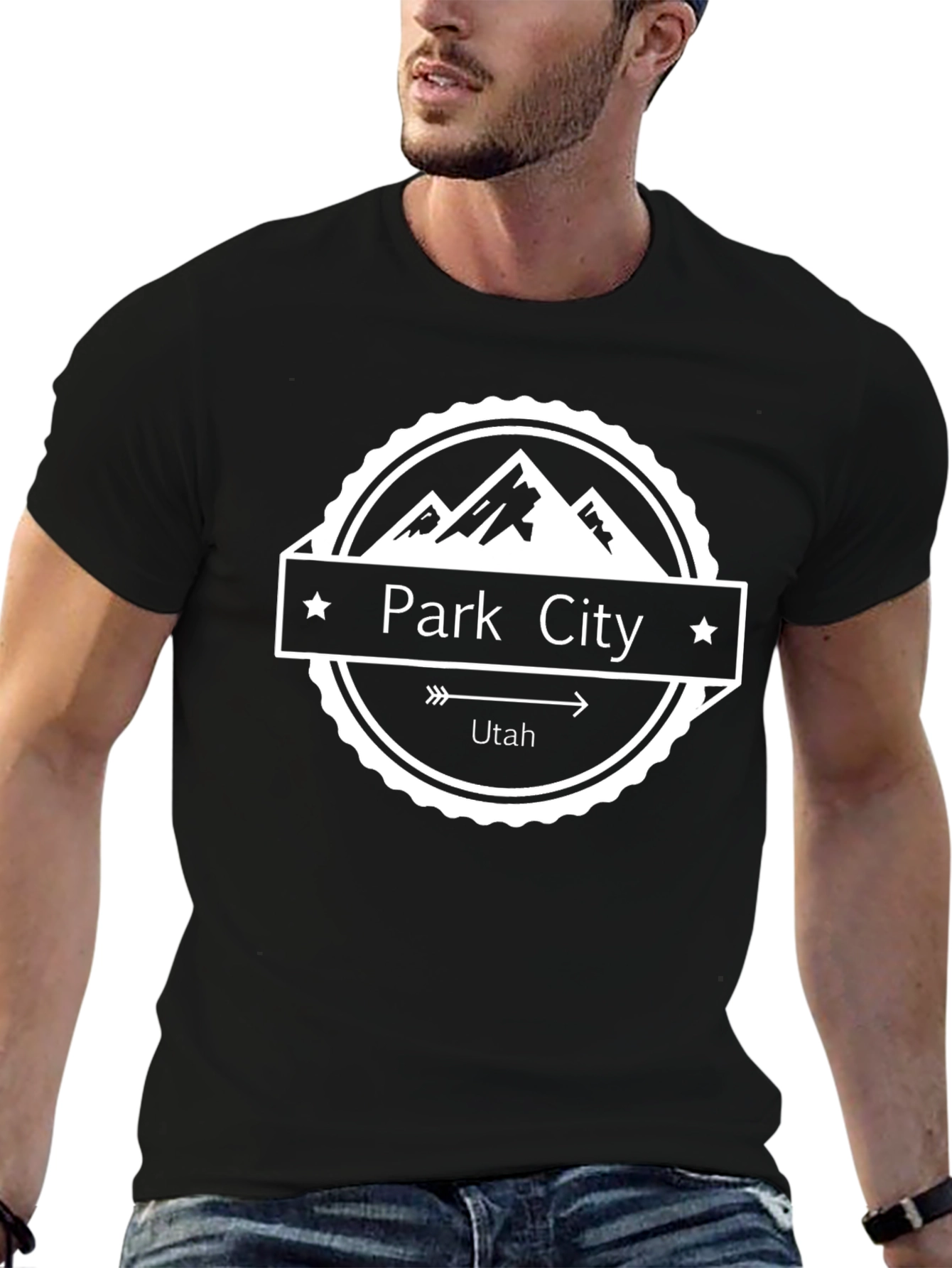 Park City Utah Graphic Tee - Black Cotton T-Shirt