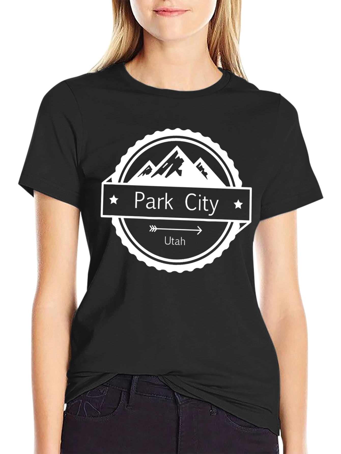 Park City Utah Graphic Tee - Black Cotton T-Shirt