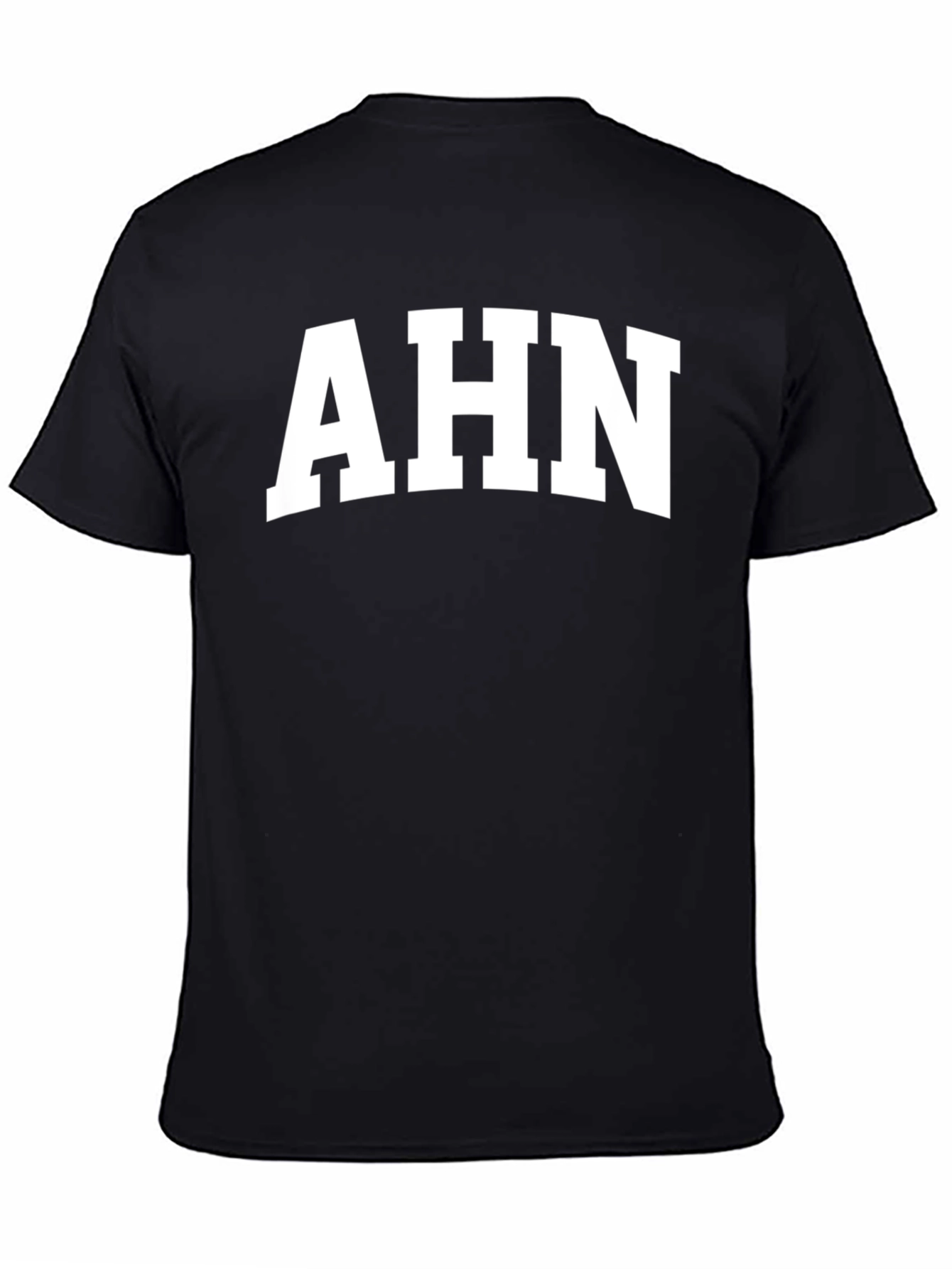 AHN Bold White Print Black T-Shirt