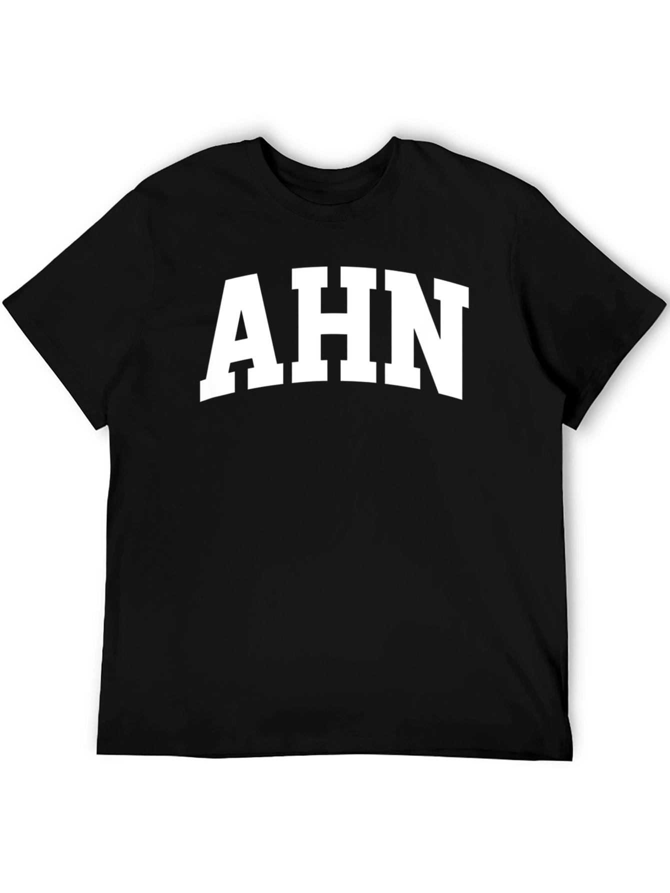 AHN Bold White Print Black T-Shirt