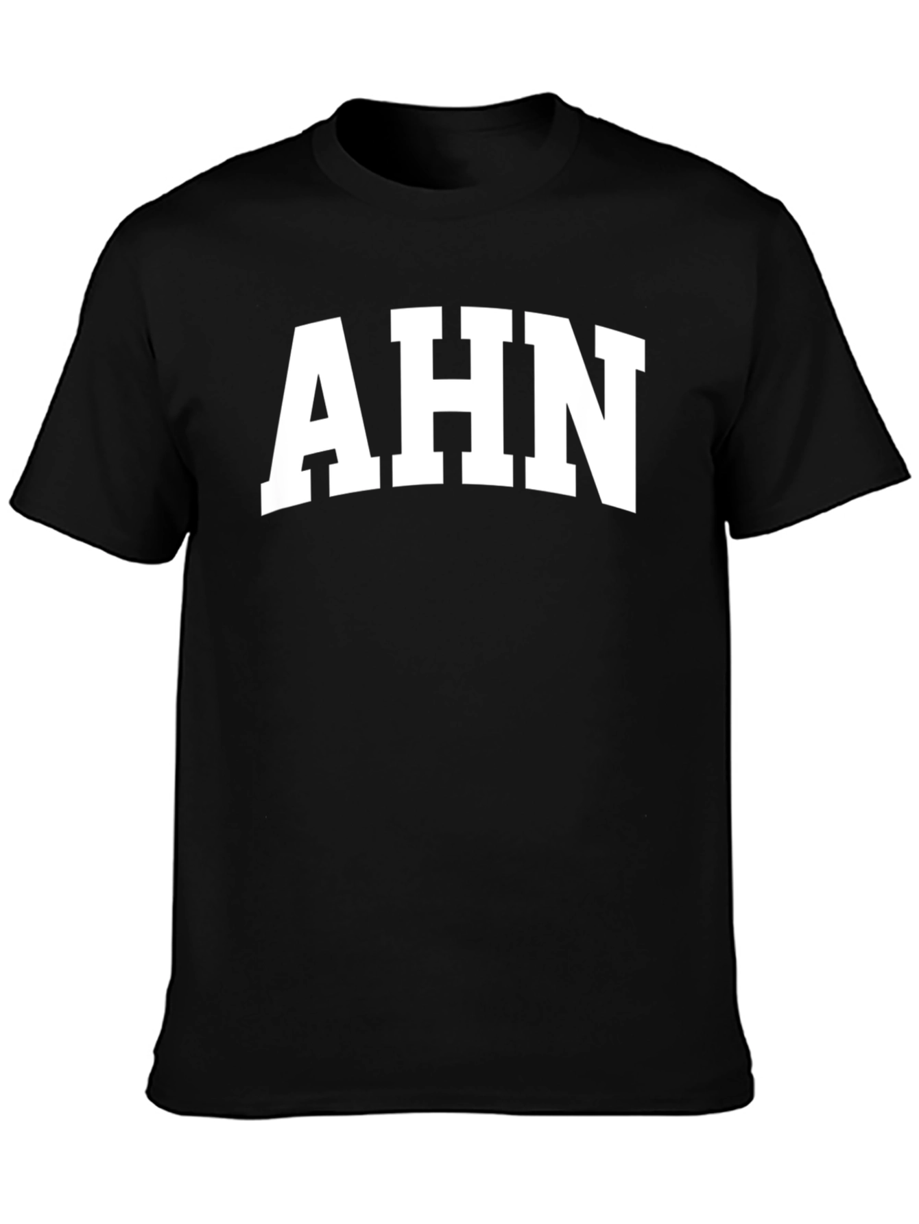 AHN Bold White Print Black T-Shirt