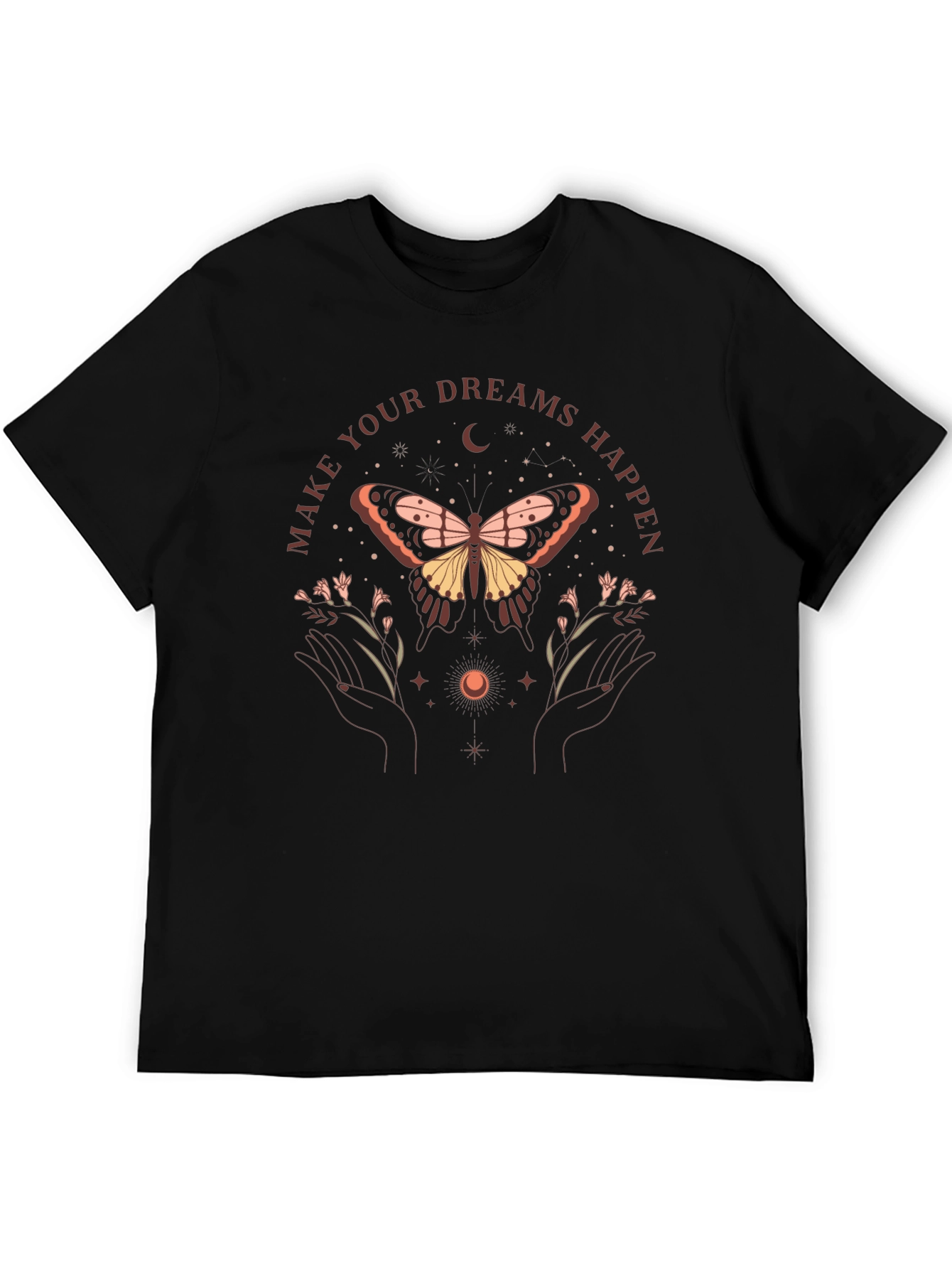 Dreamy Butterfly Graphic Tee - Black