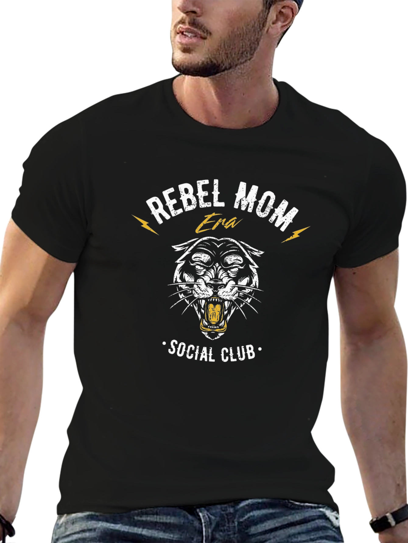 Rebel Mom Era Social Club Black Graphic Tee