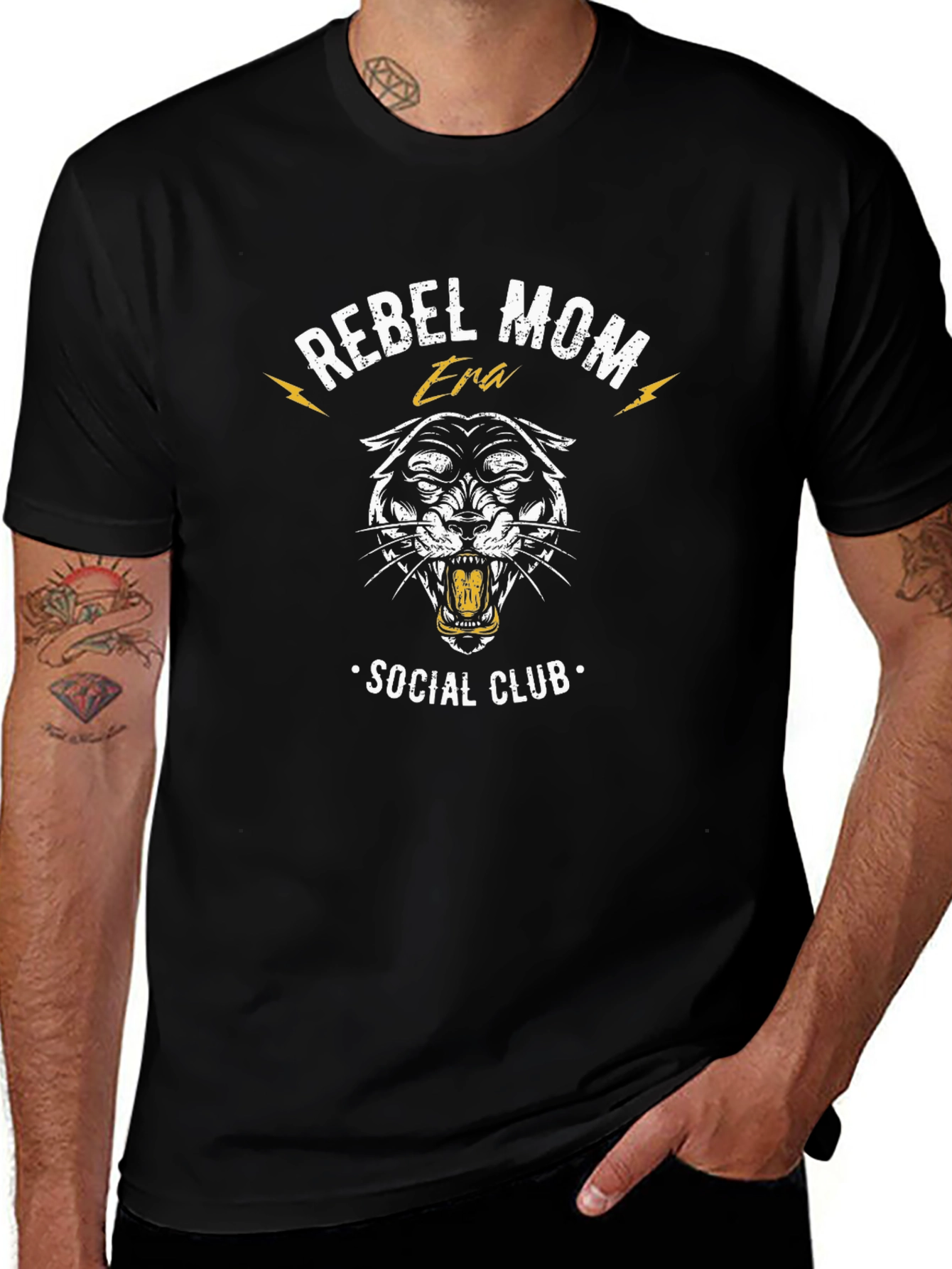 Rebel Mom Era Social Club Black Graphic Tee