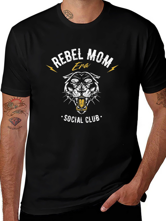 Rebel Mom Era Social Club Black Graphic Tee