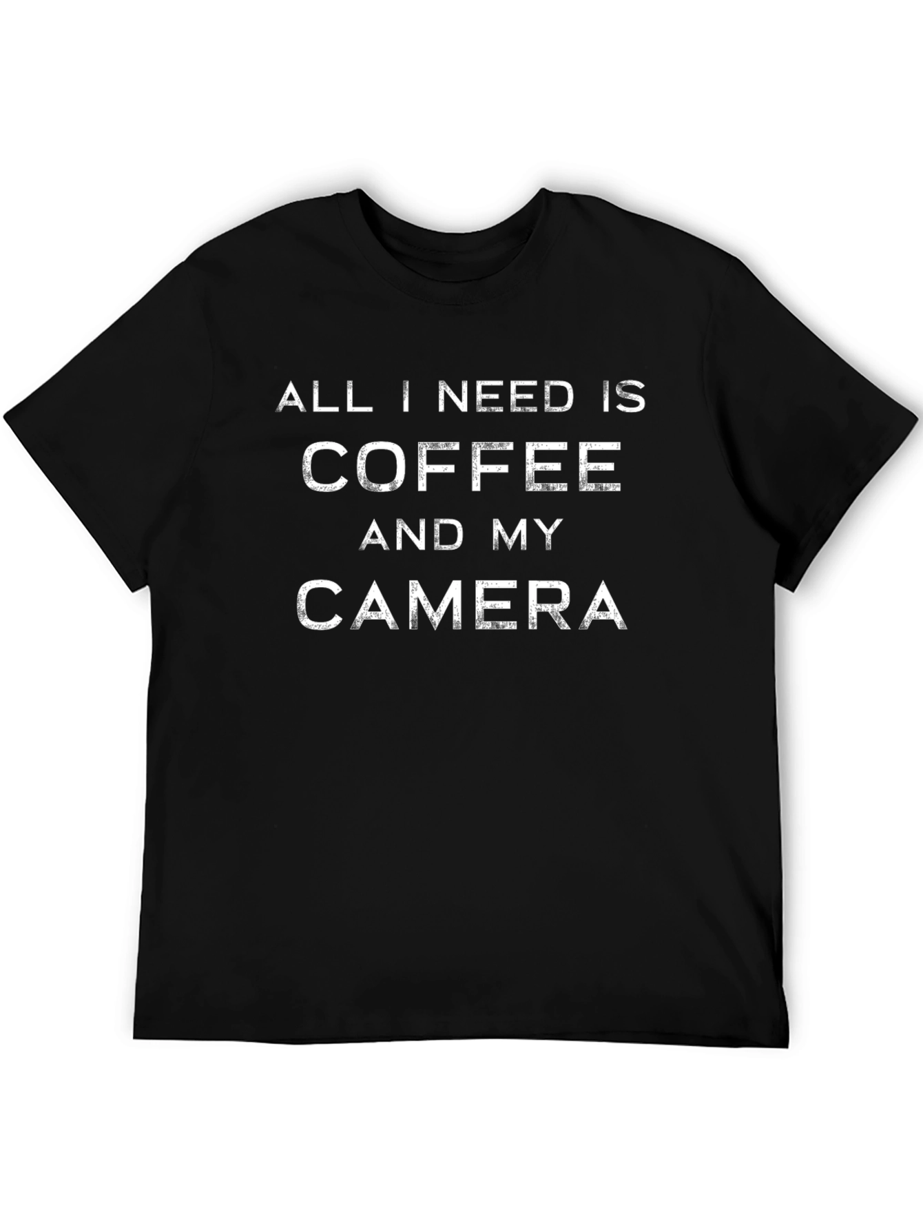 Coffee and Camera Graphic Tee - Black Unisex T-Shirt
