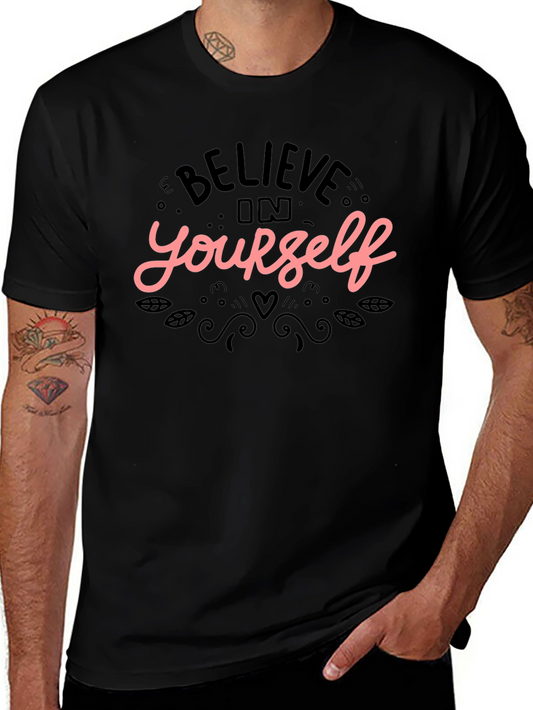 Believe In Yourself Graphic Black T-Shirt