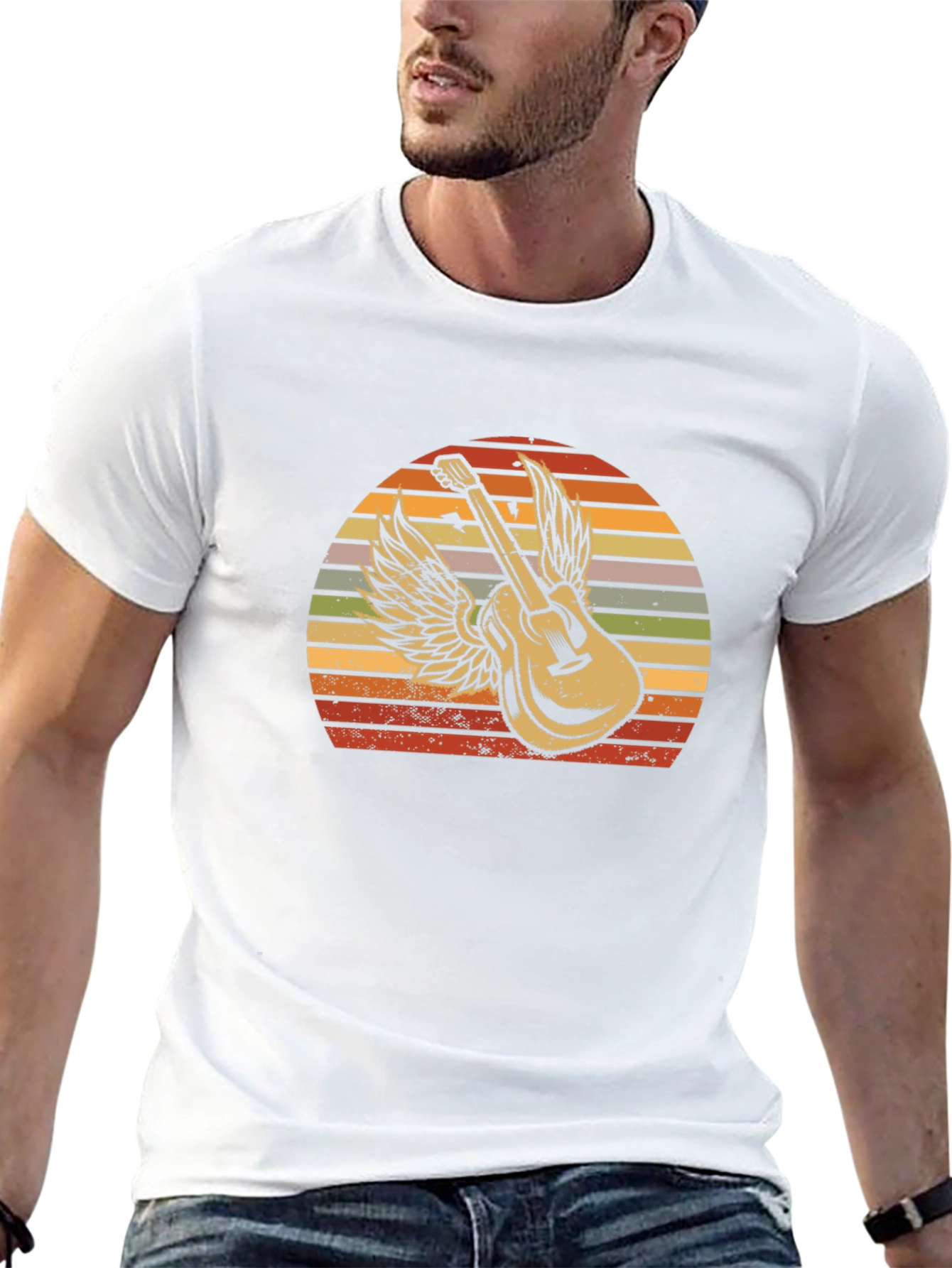 Guitar Wings Graphic Tee - Retro Style