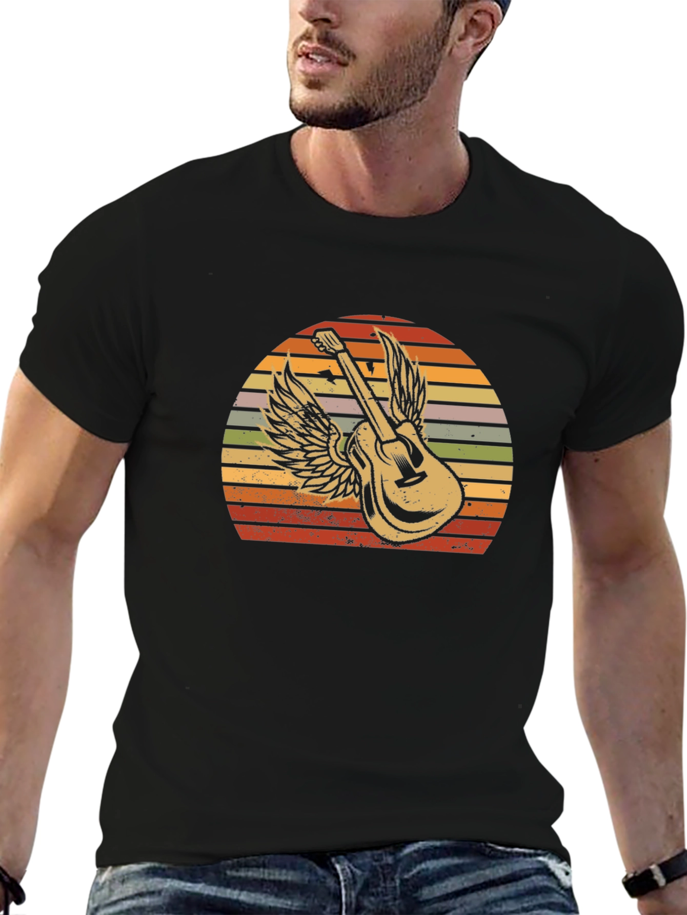 Guitar Wings Graphic Tee - Retro Style