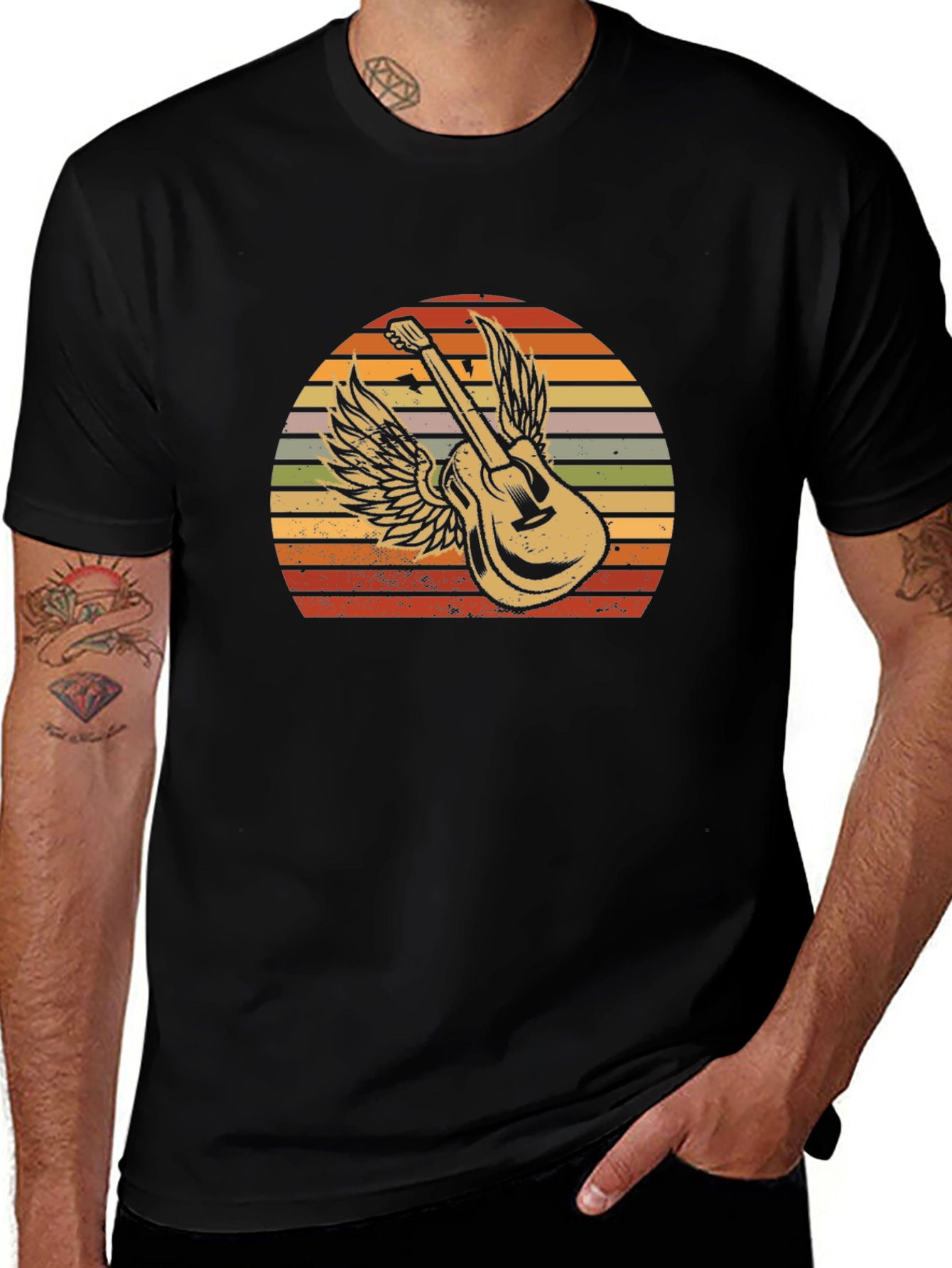 Guitar Wings Graphic Tee - Retro Style