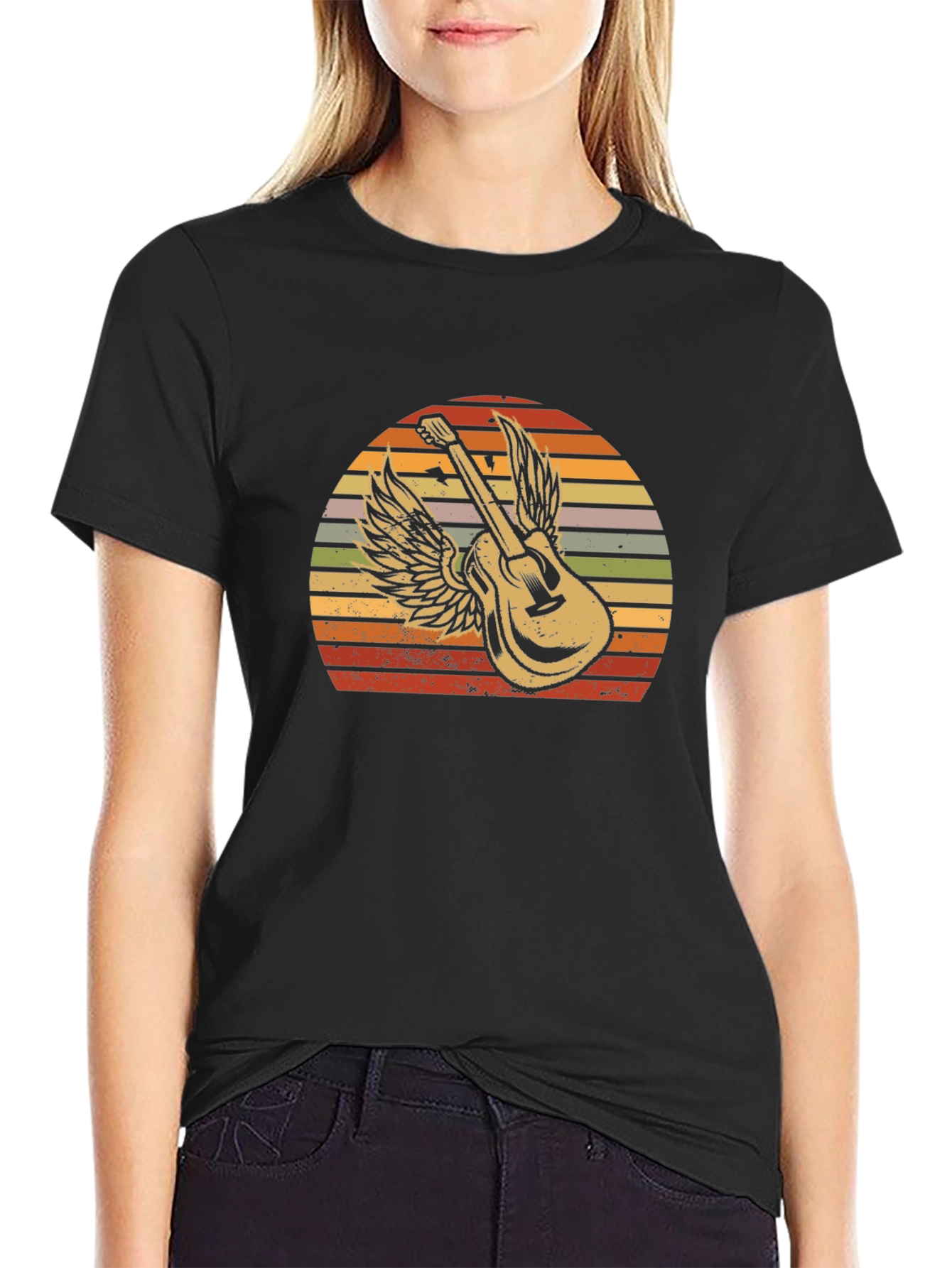 Guitar Wings Graphic Tee - Retro Style