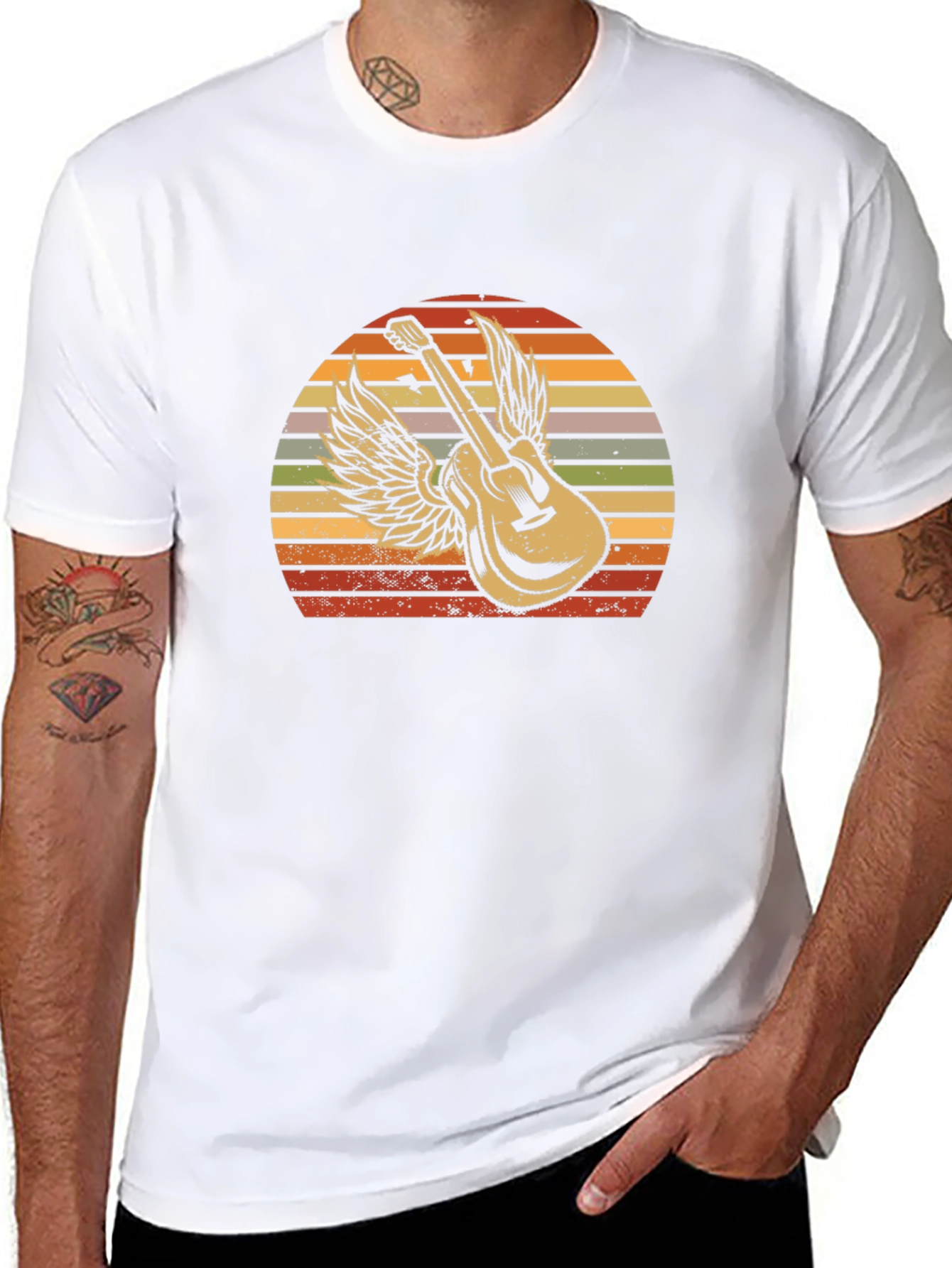Guitar Wings Graphic Tee - Retro Style