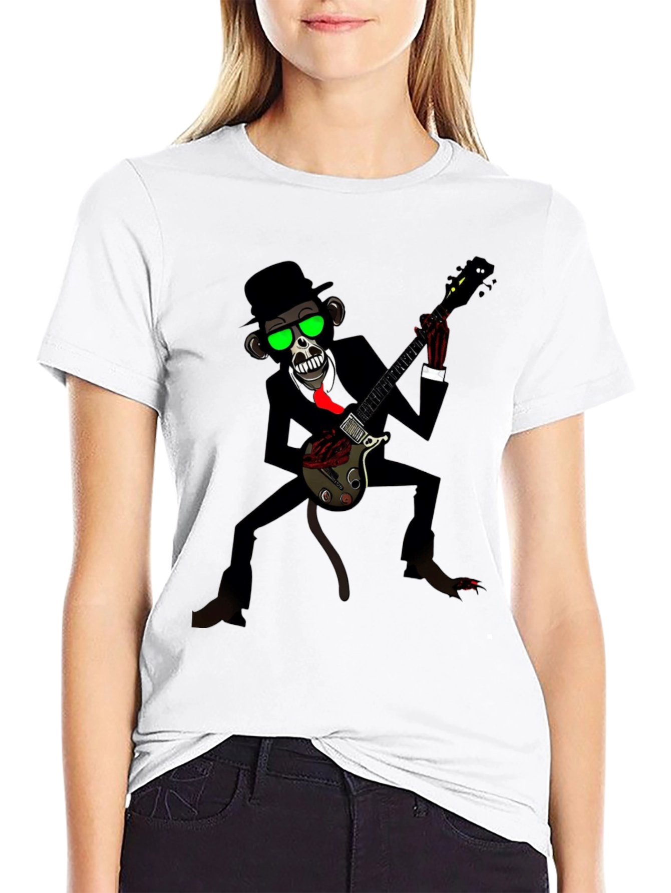 Cool Monkey Guitarist Graphic Tee