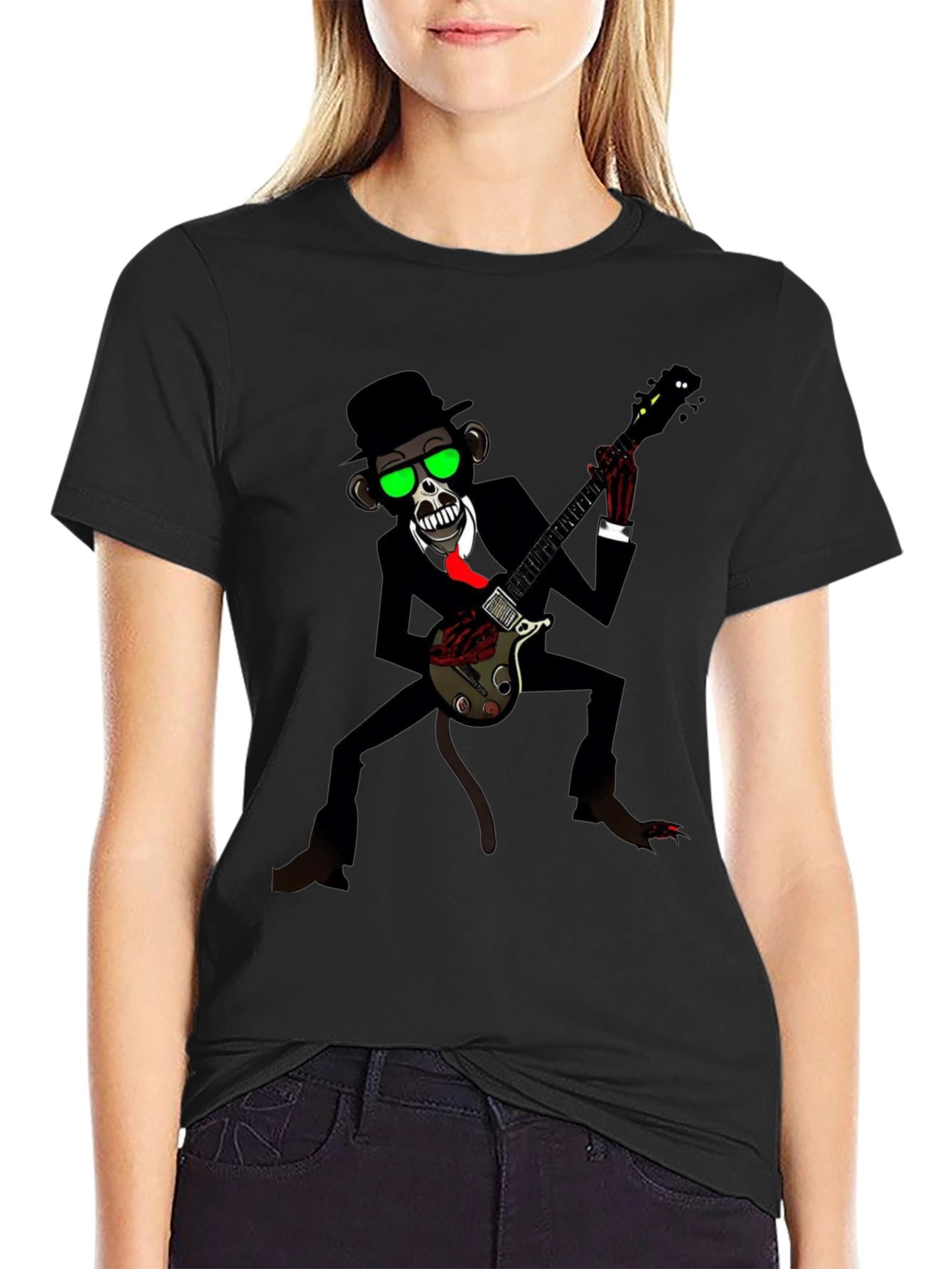 Cool Monkey Guitarist Graphic Tee