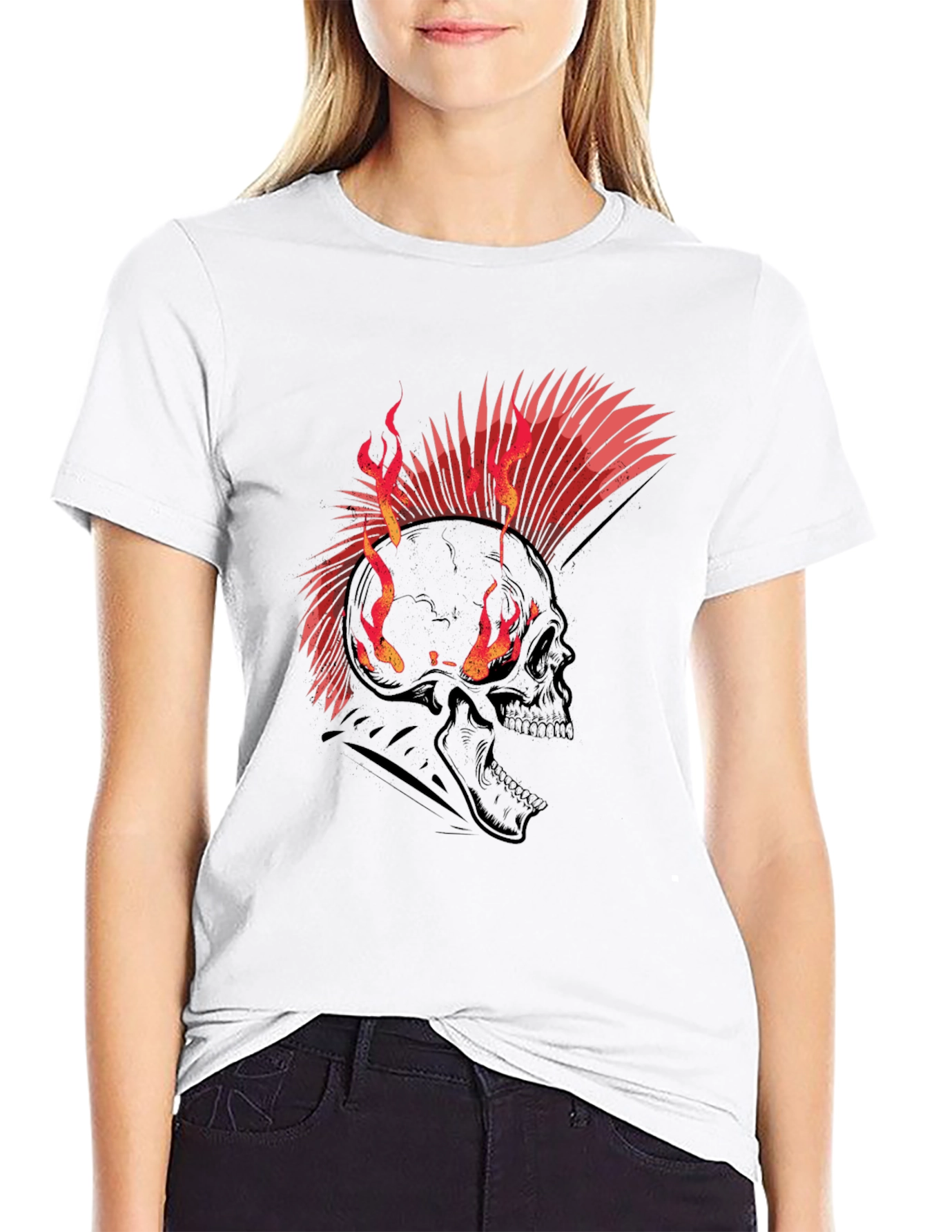 Flaming Skull Punk Rock T-Shirt