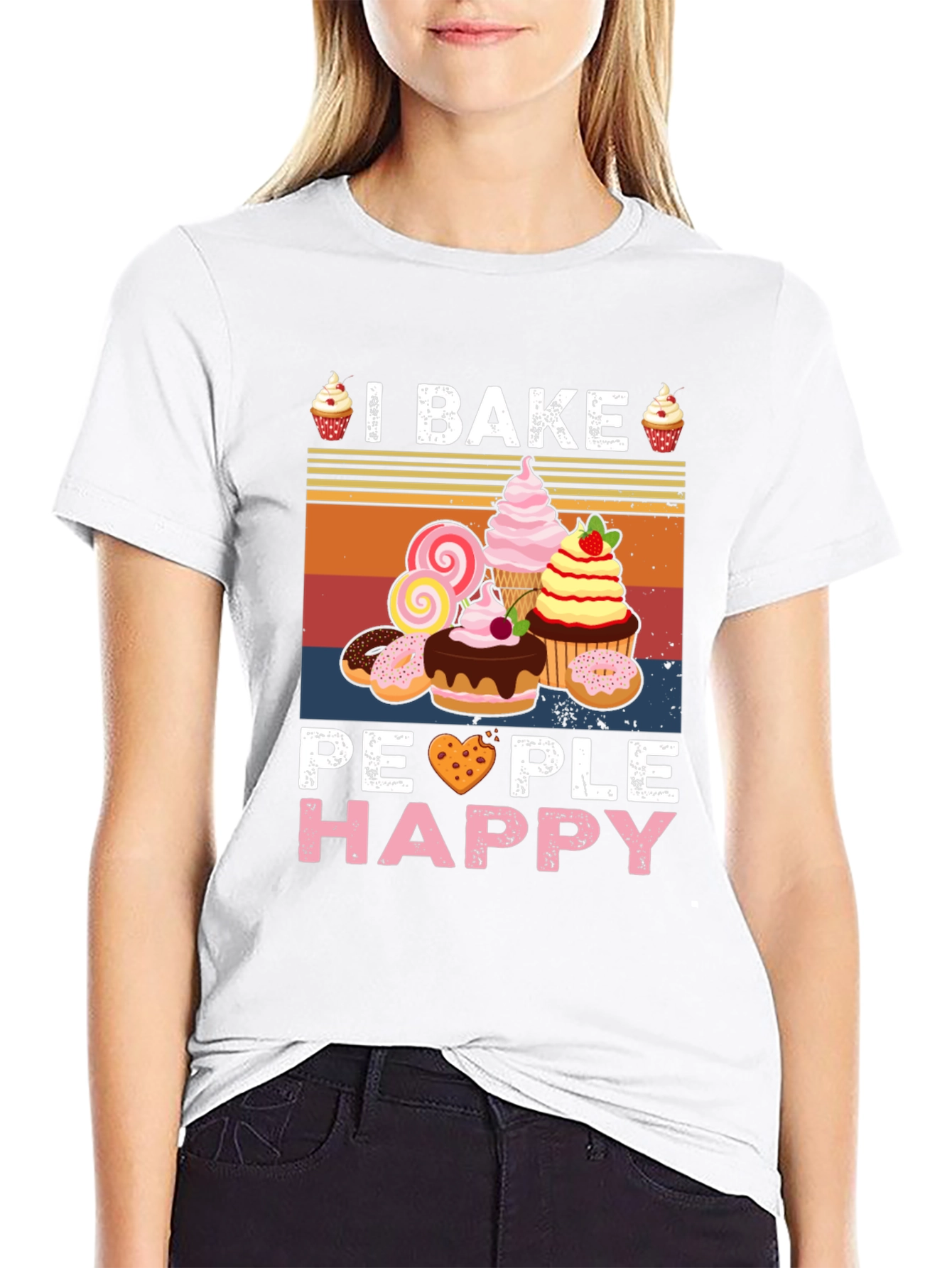 I Bake People Happy Graphic Tee