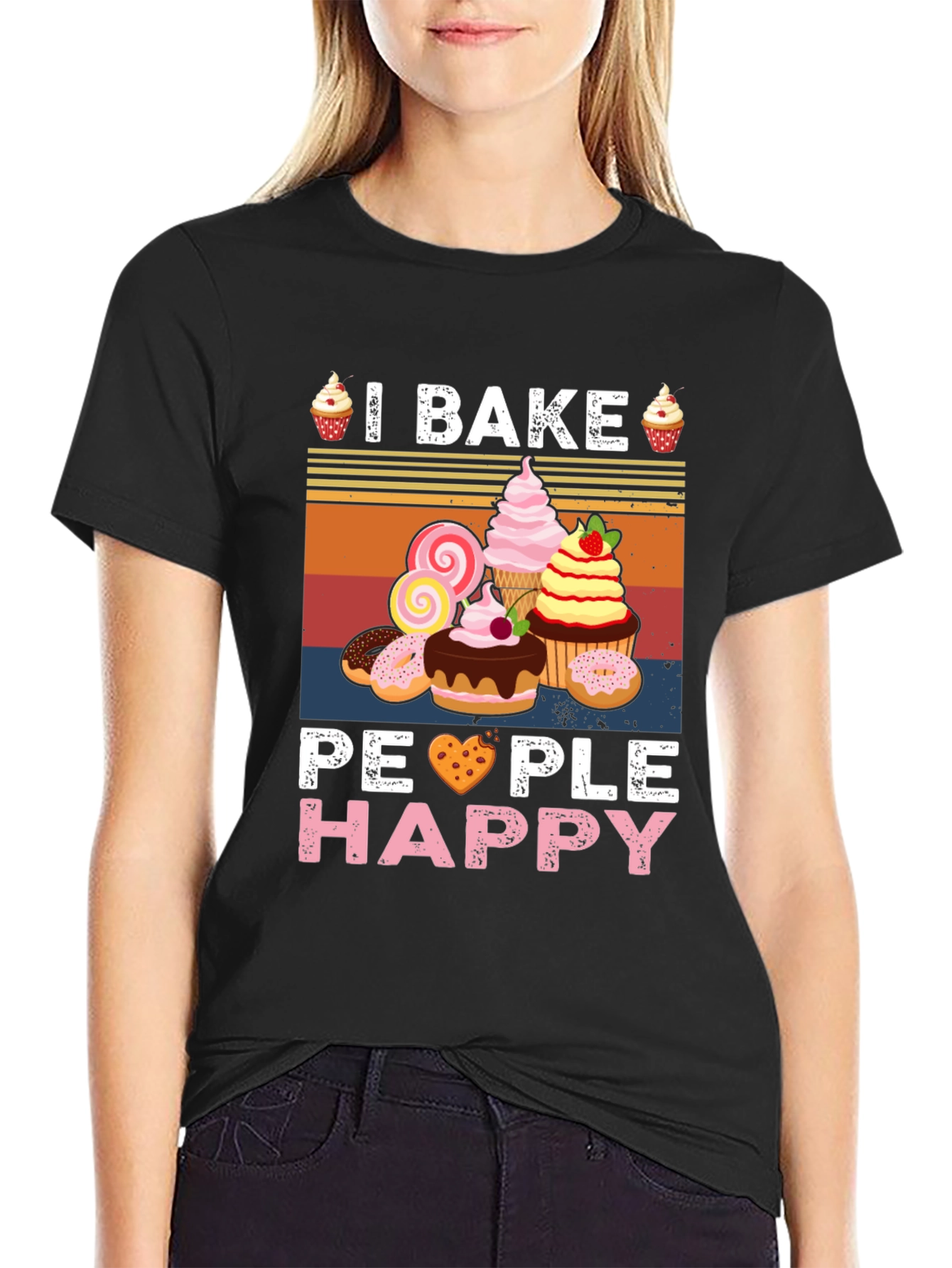 I Bake People Happy Graphic Tee