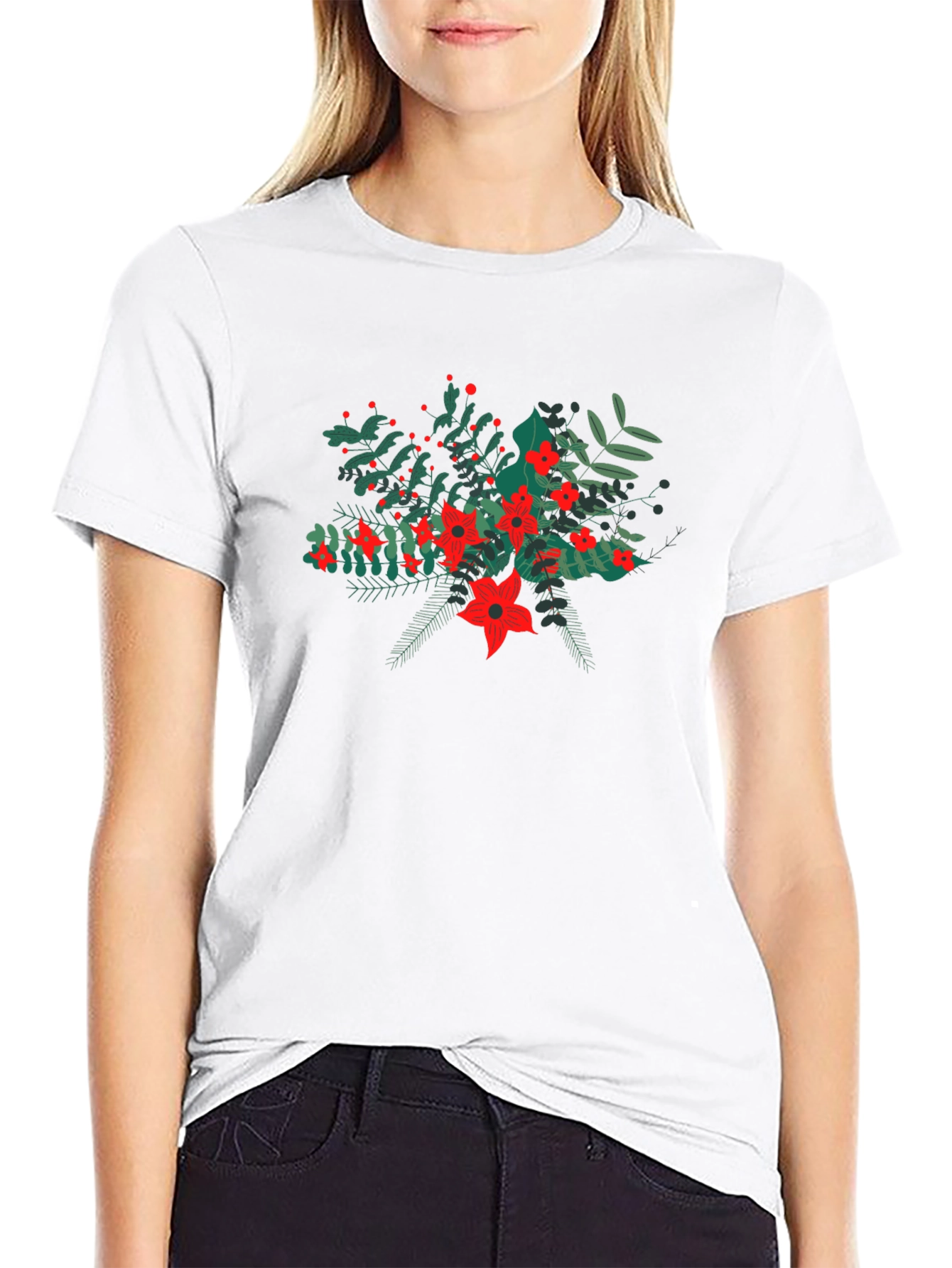 Floral Bouquet Black T-Shirt