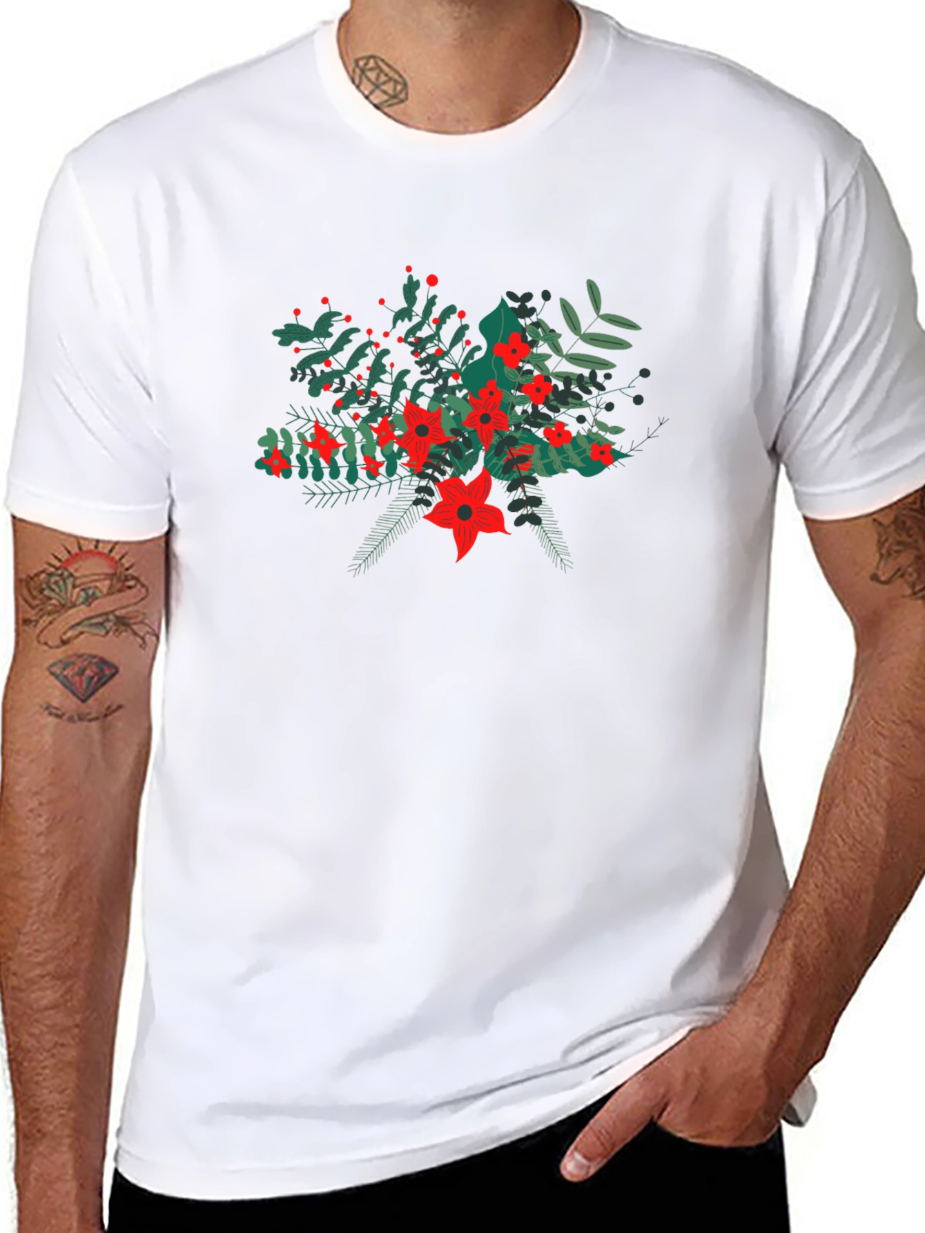 Floral Bouquet Black T-Shirt