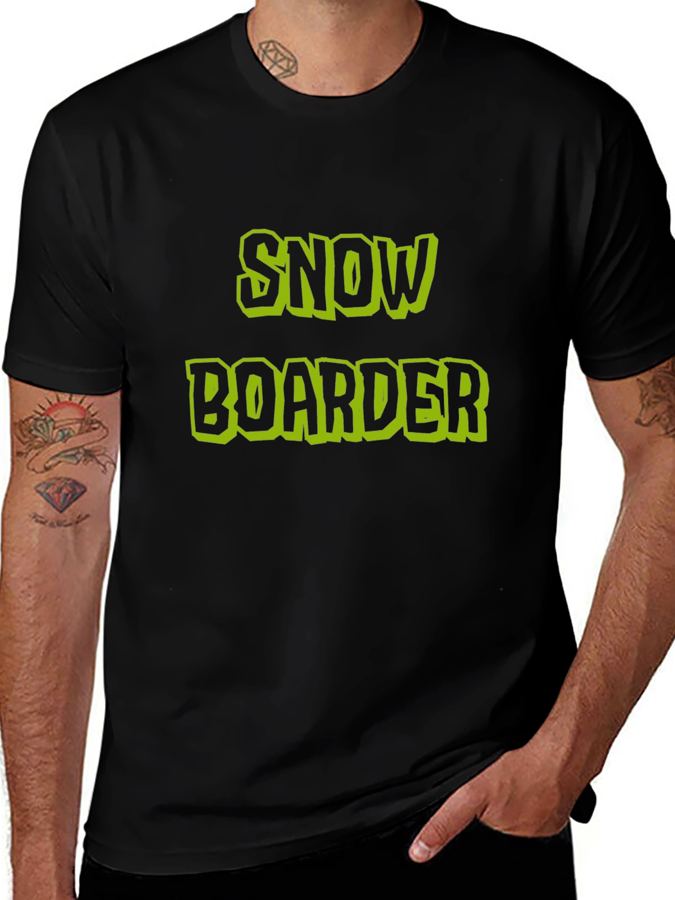 Snowboarder Graphic Black T-Shirt