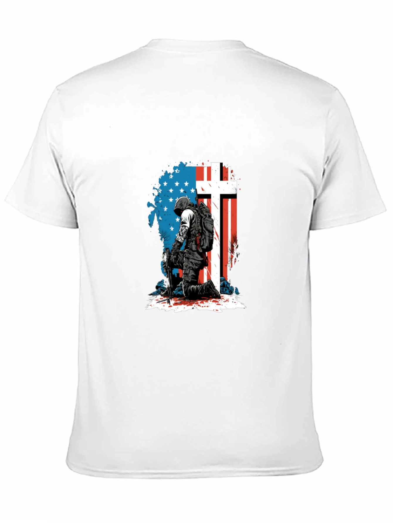 Patriotic Soldier Graphic Tee - Black