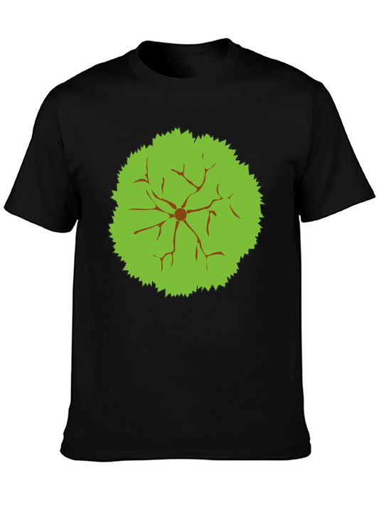 Abstract Tree Top Graphic Tee - Black