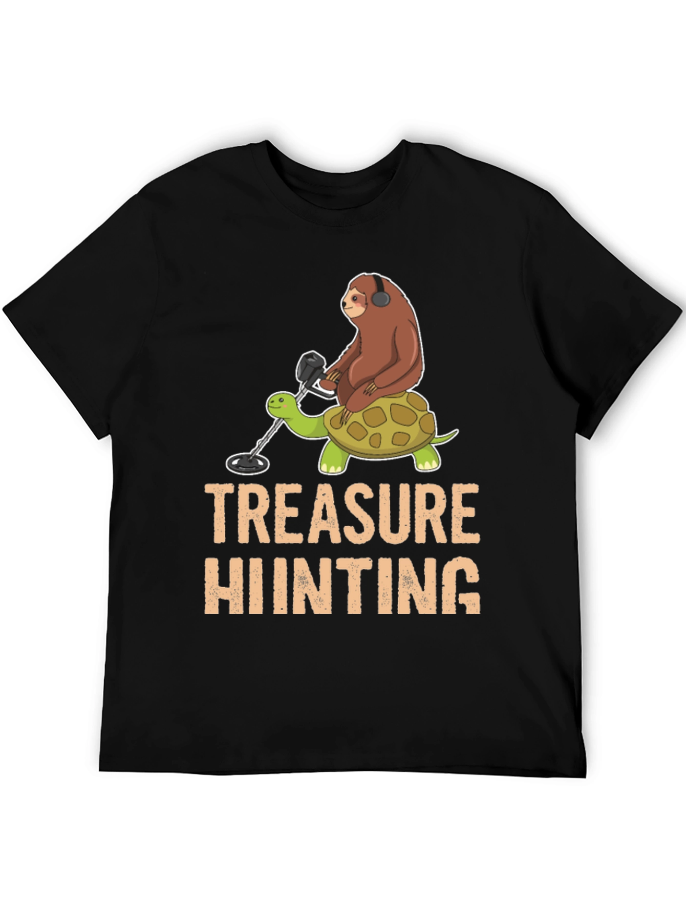 Treasure Hunting Sloth Riding Turtle T-Shirt