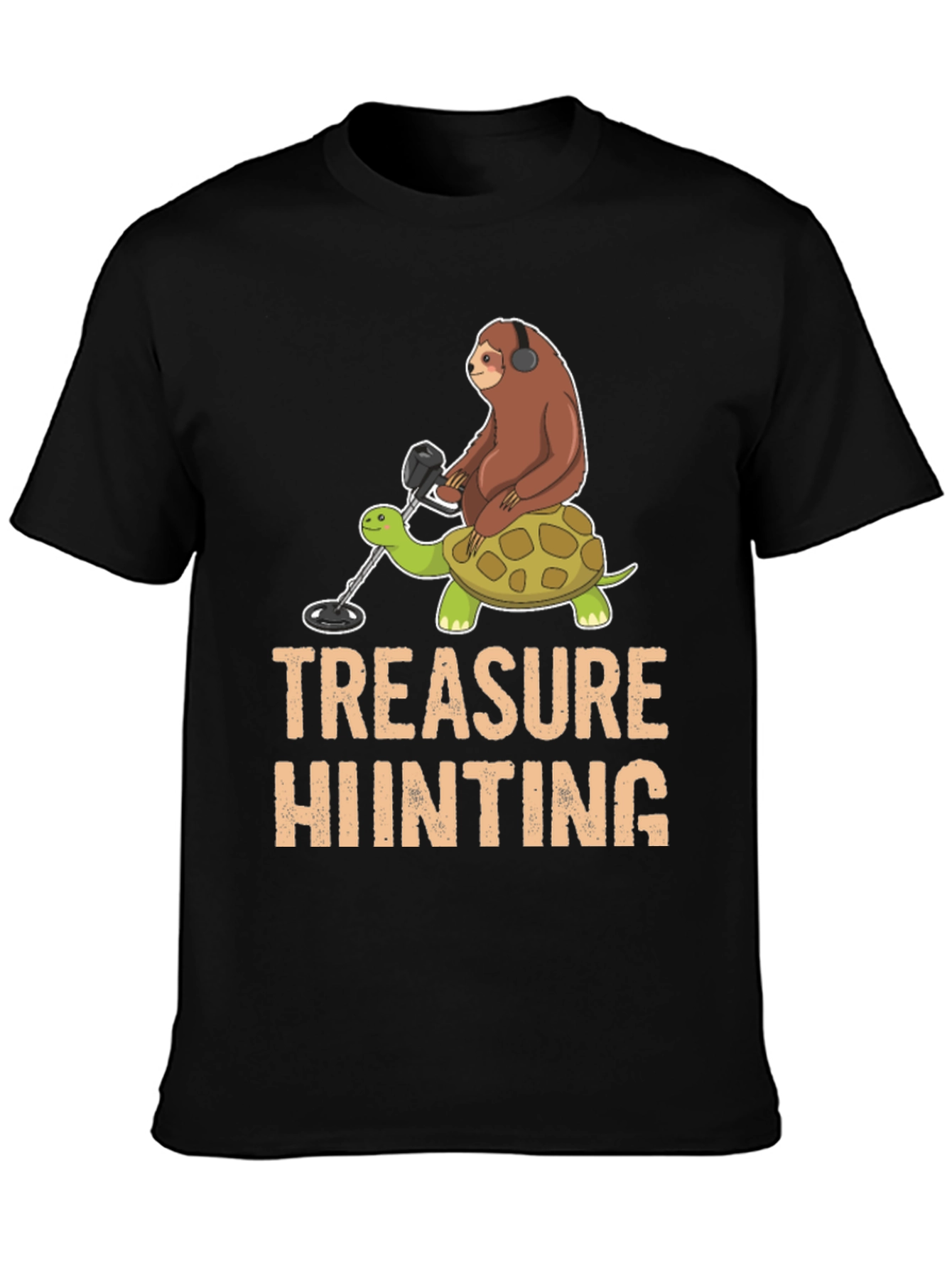 Treasure Hunting Sloth Riding Turtle T-Shirt